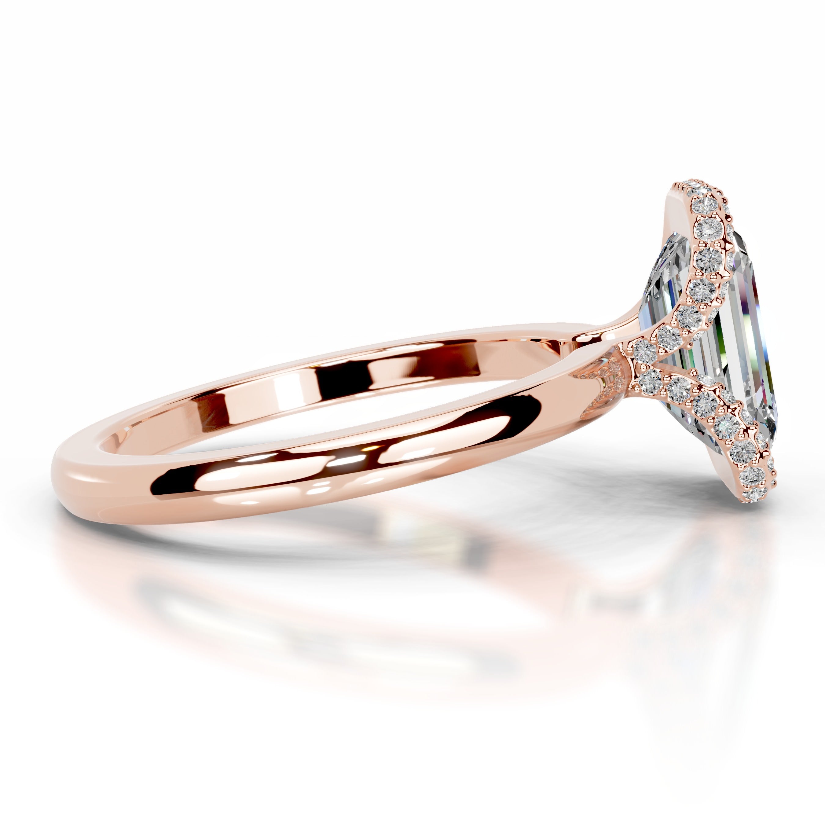 Bowie Moissanite & Diamond Ring - 14K Rose Gold