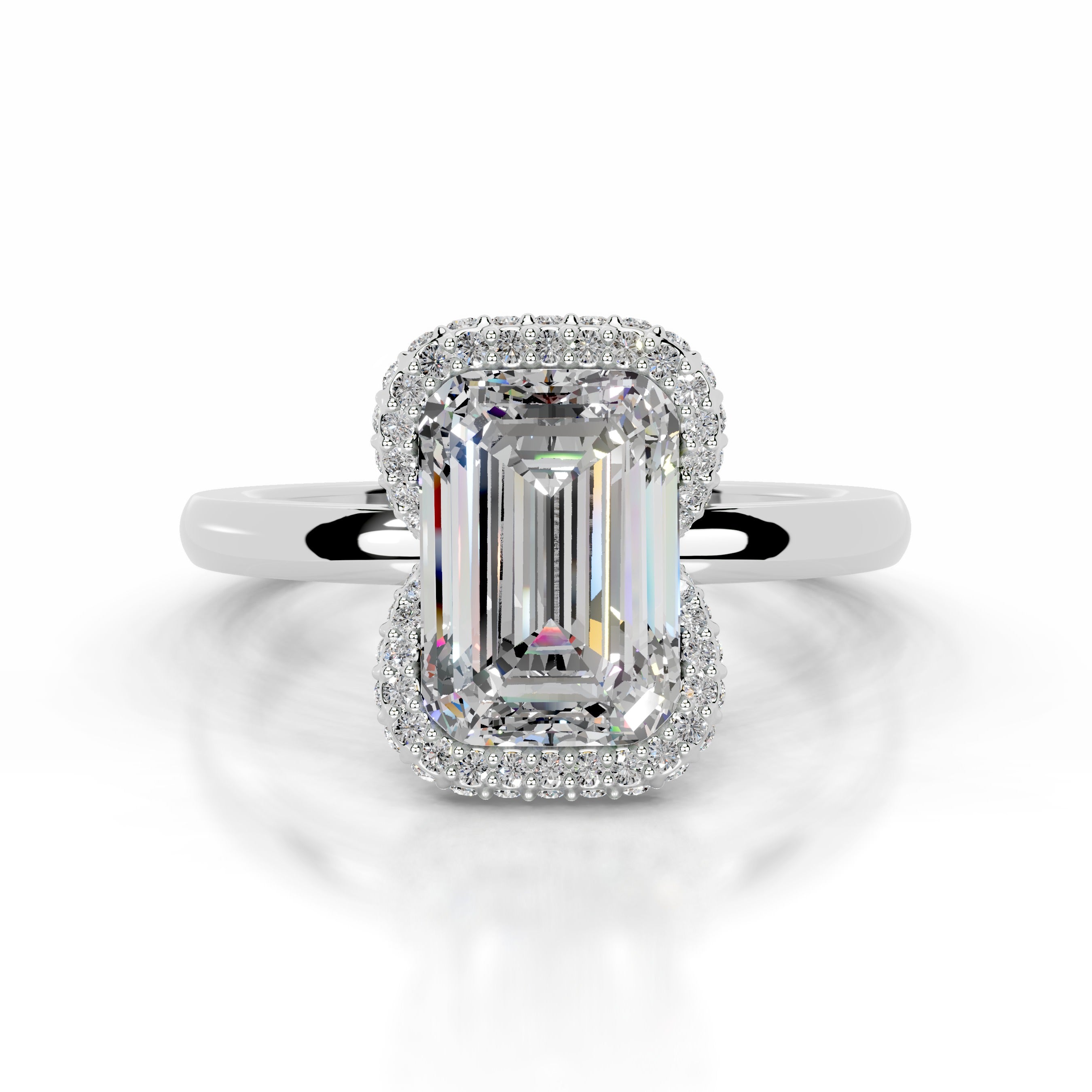 Bowie Moissanite & Diamond Ring - Platinum