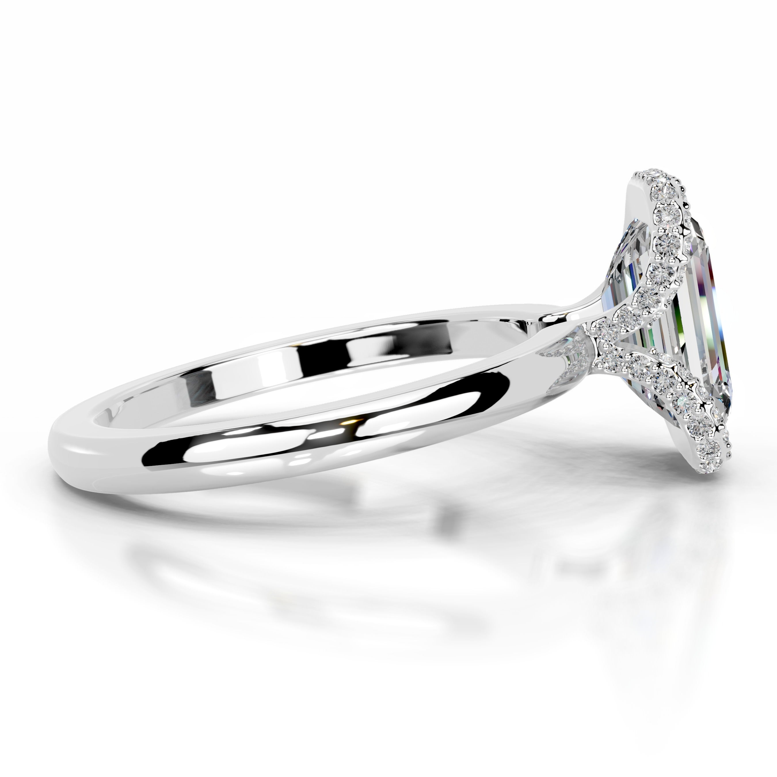 Bowie Moissanite & Diamond Ring - 14K White Gold