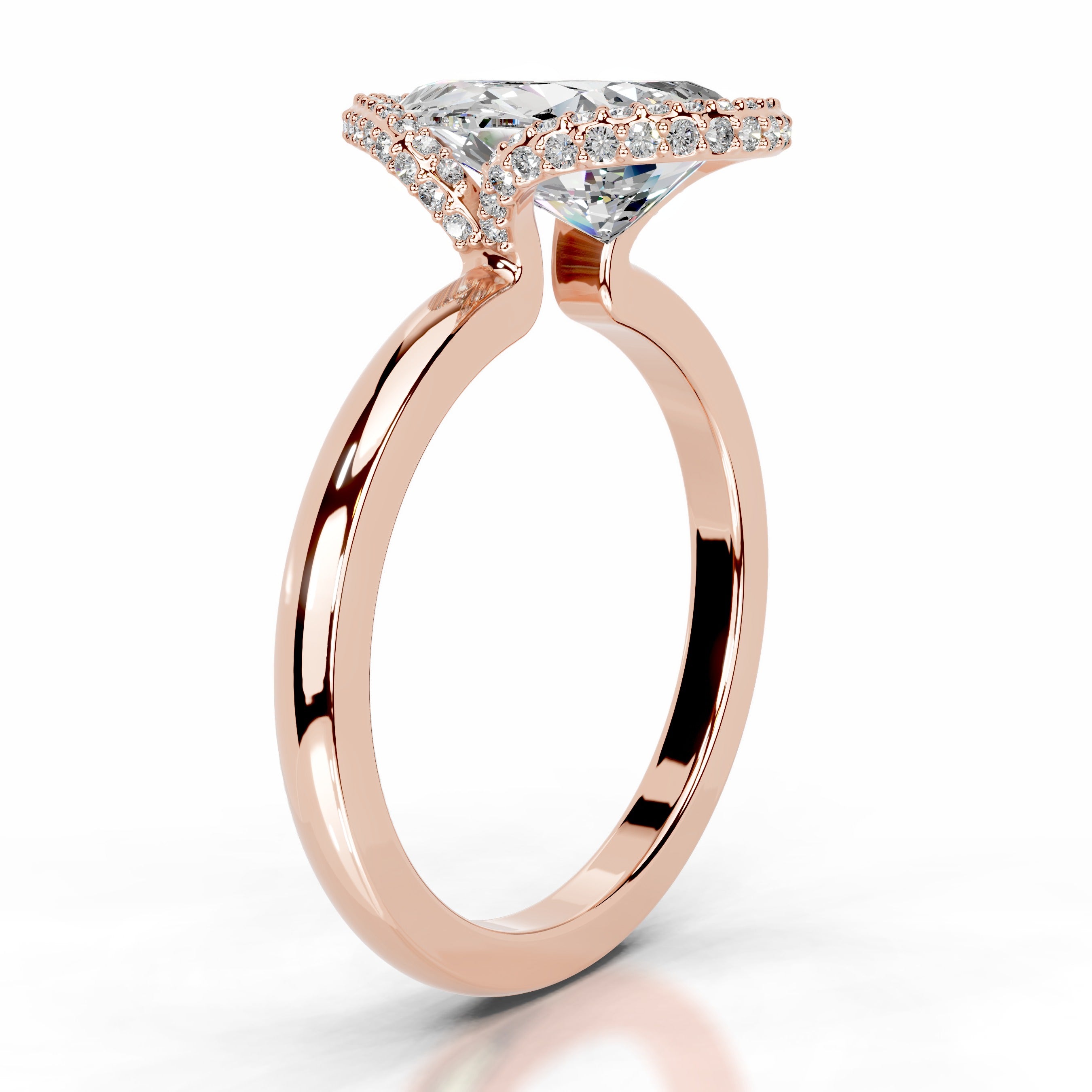 Bowie Moissanite & Diamonds Ring - 14K Rose Gold