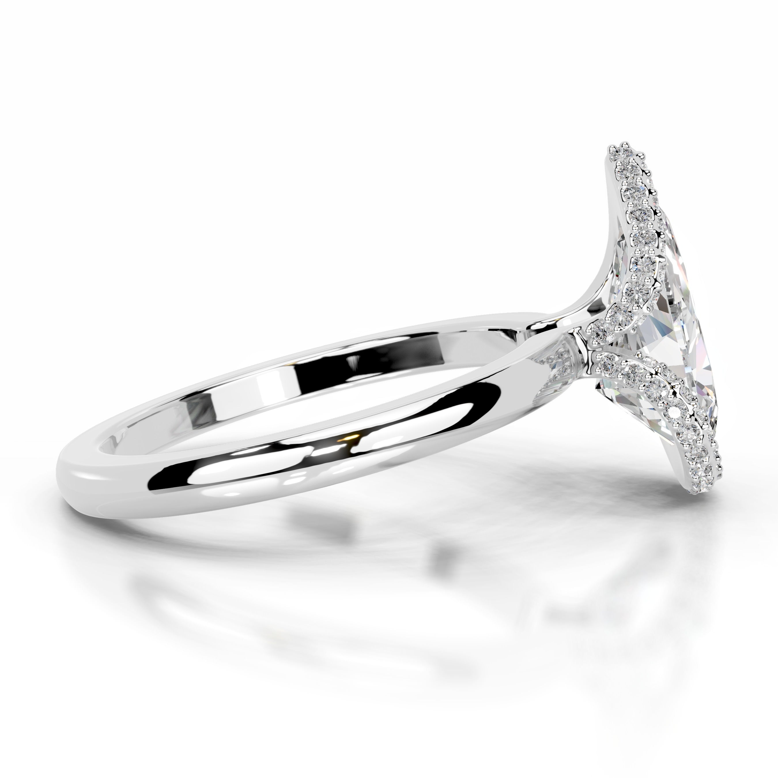 Bowie Moissanite & Diamonds Ring - 14K White Gold