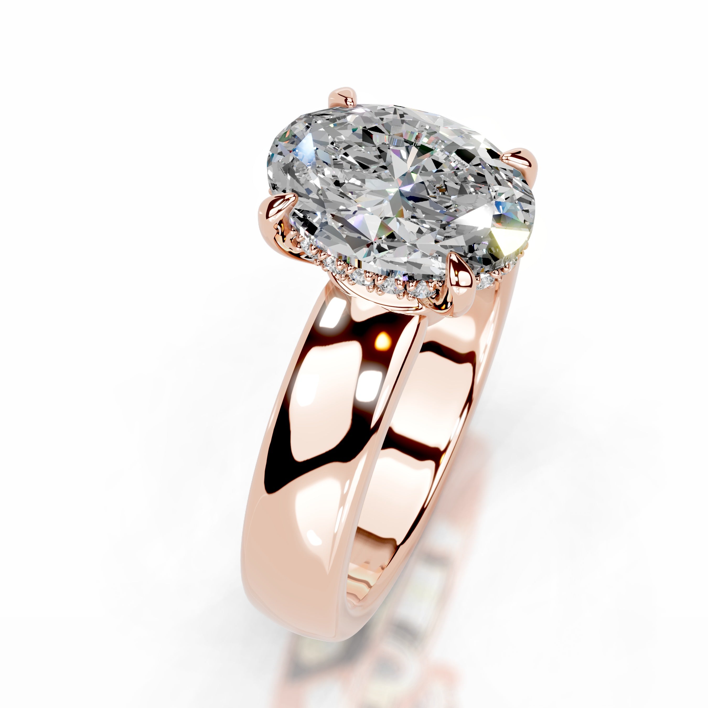 Lux Moissanite & Diamond Ring - 14K Rose Gold