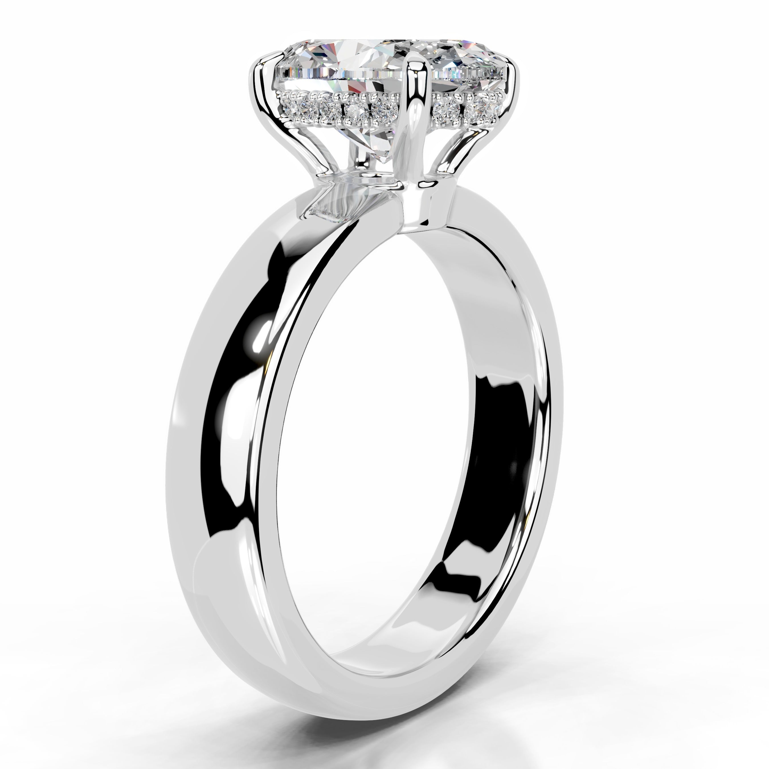 Lux Moissanite & Diamond Ring - 14K White Gold