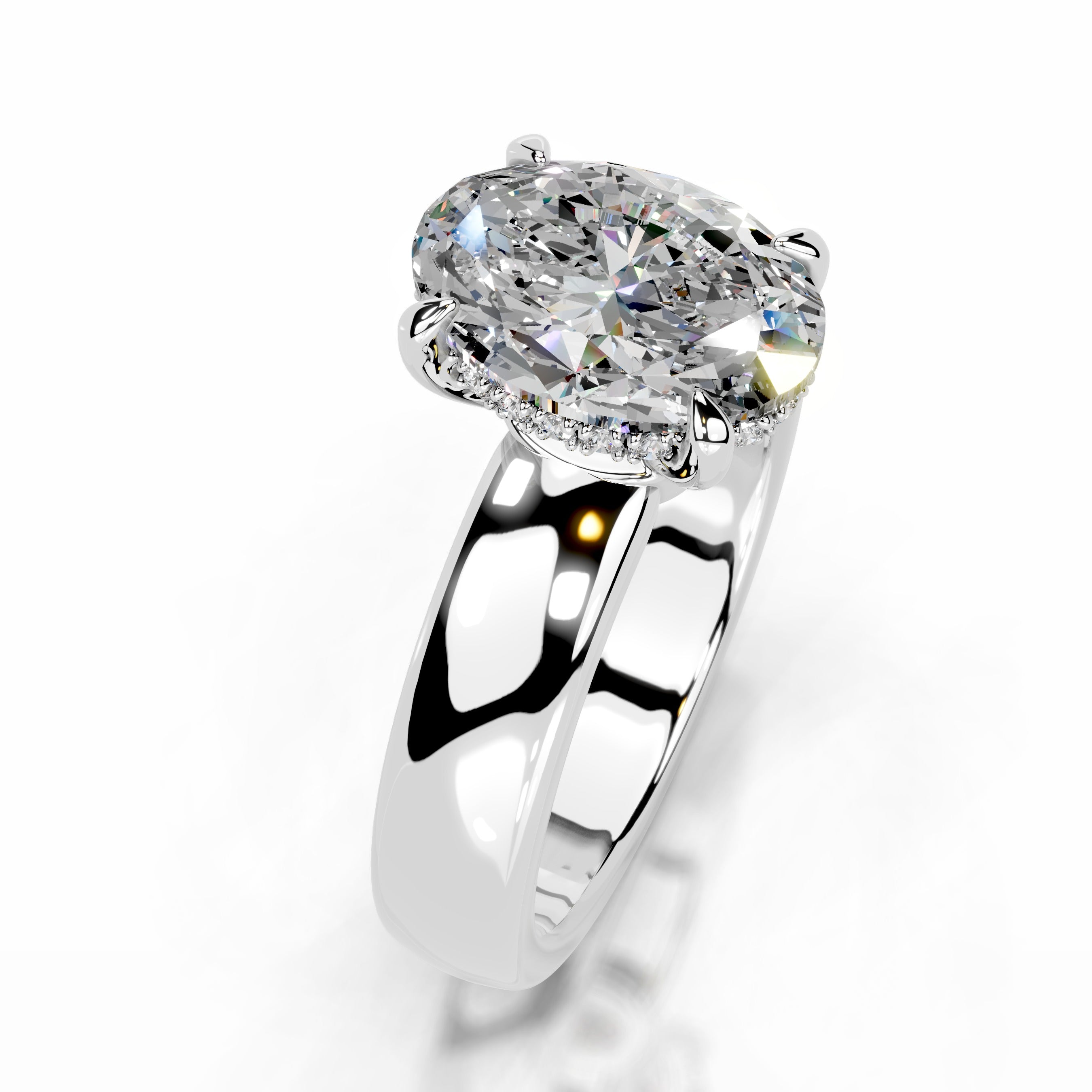 Lux Moissanite & Diamond Ring - 14K White Gold