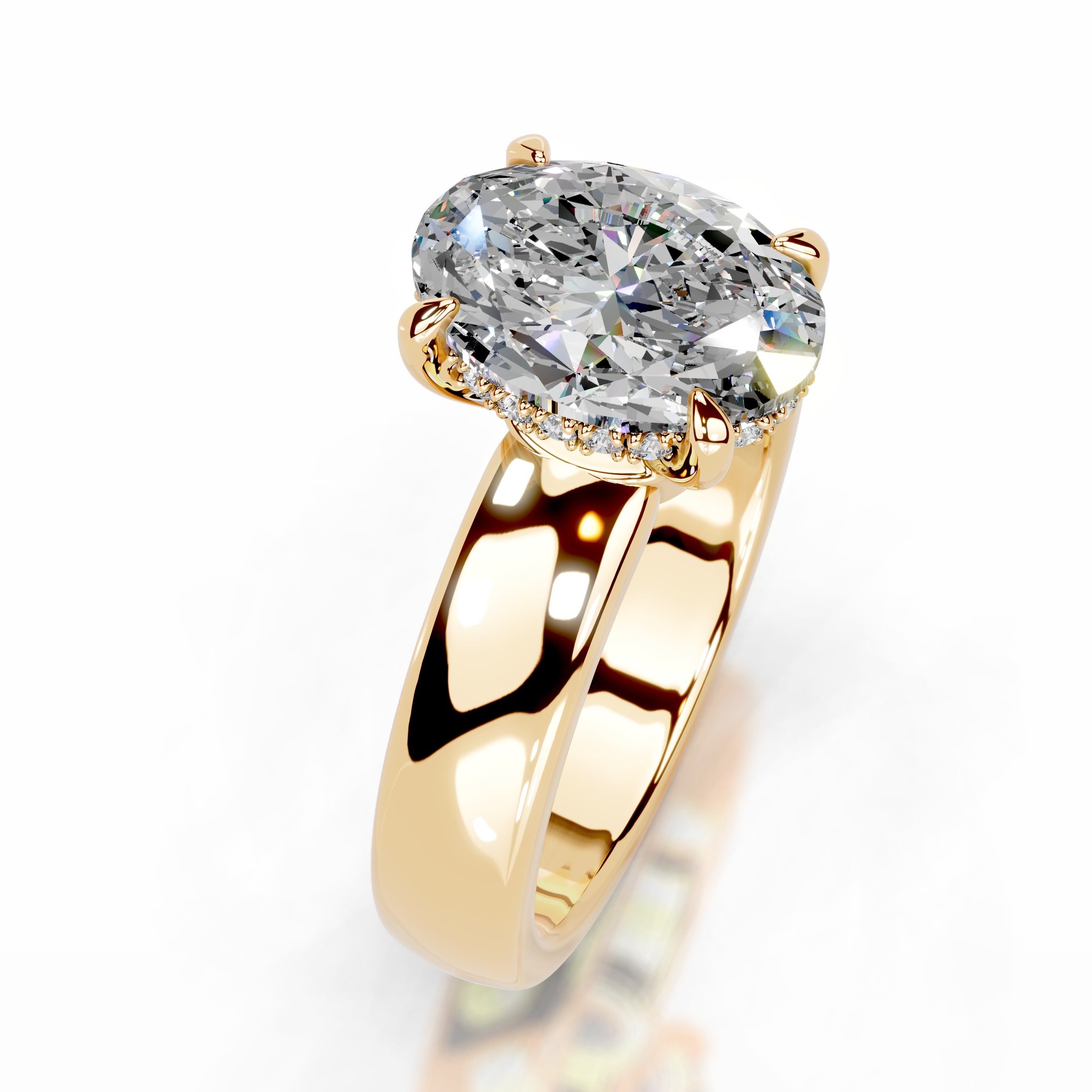 Lux Moissanite & Diamond Ring - 18K Yellow Gold