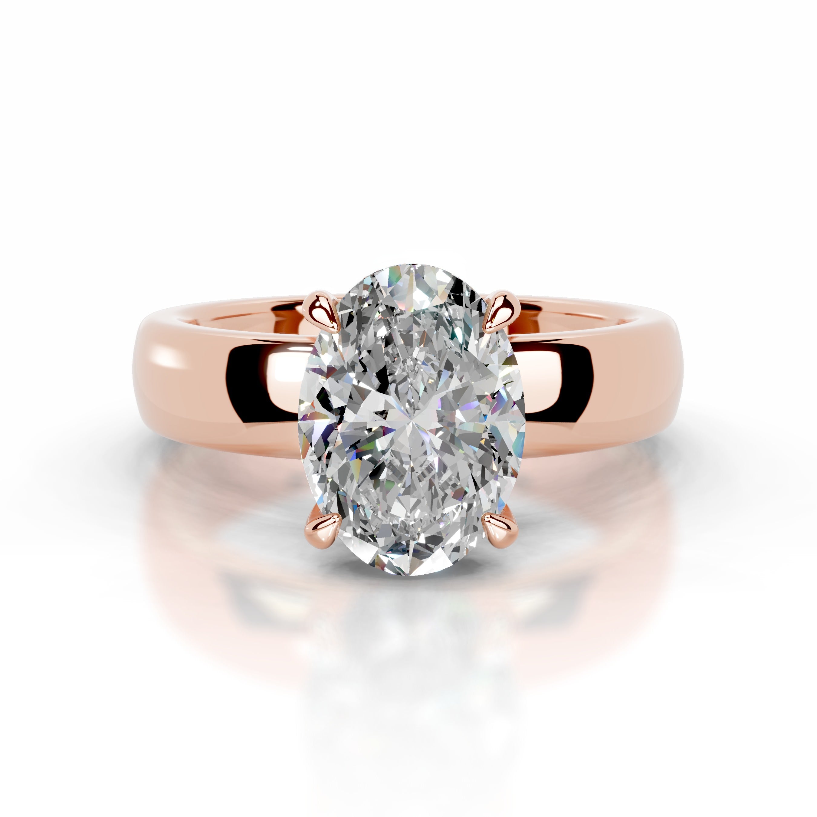 Lux Moissanite & Diamond Ring - 14K Rose Gold