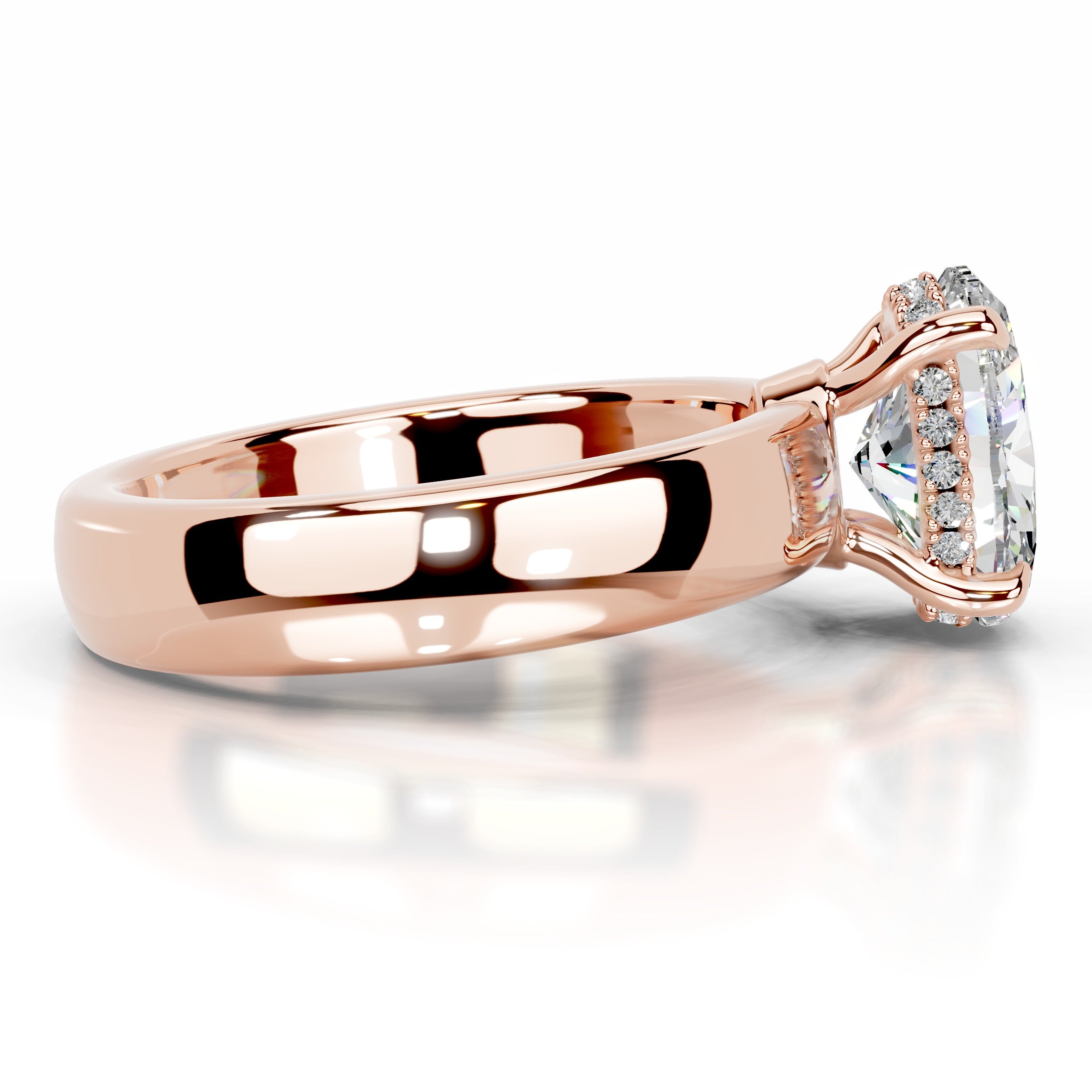 Lux Moissanite & Diamond Ring - 14K Rose Gold