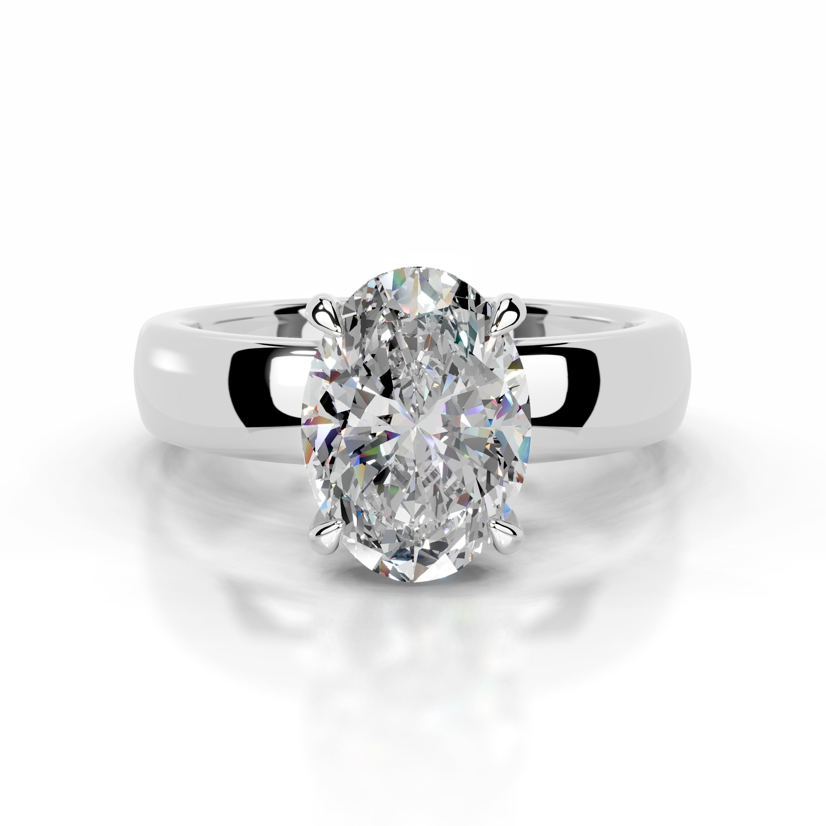 Lux Moissanite & Diamond Ring - 14K White Gold