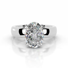 Lux Moissanite & Diamond Ring - 18K White Gold