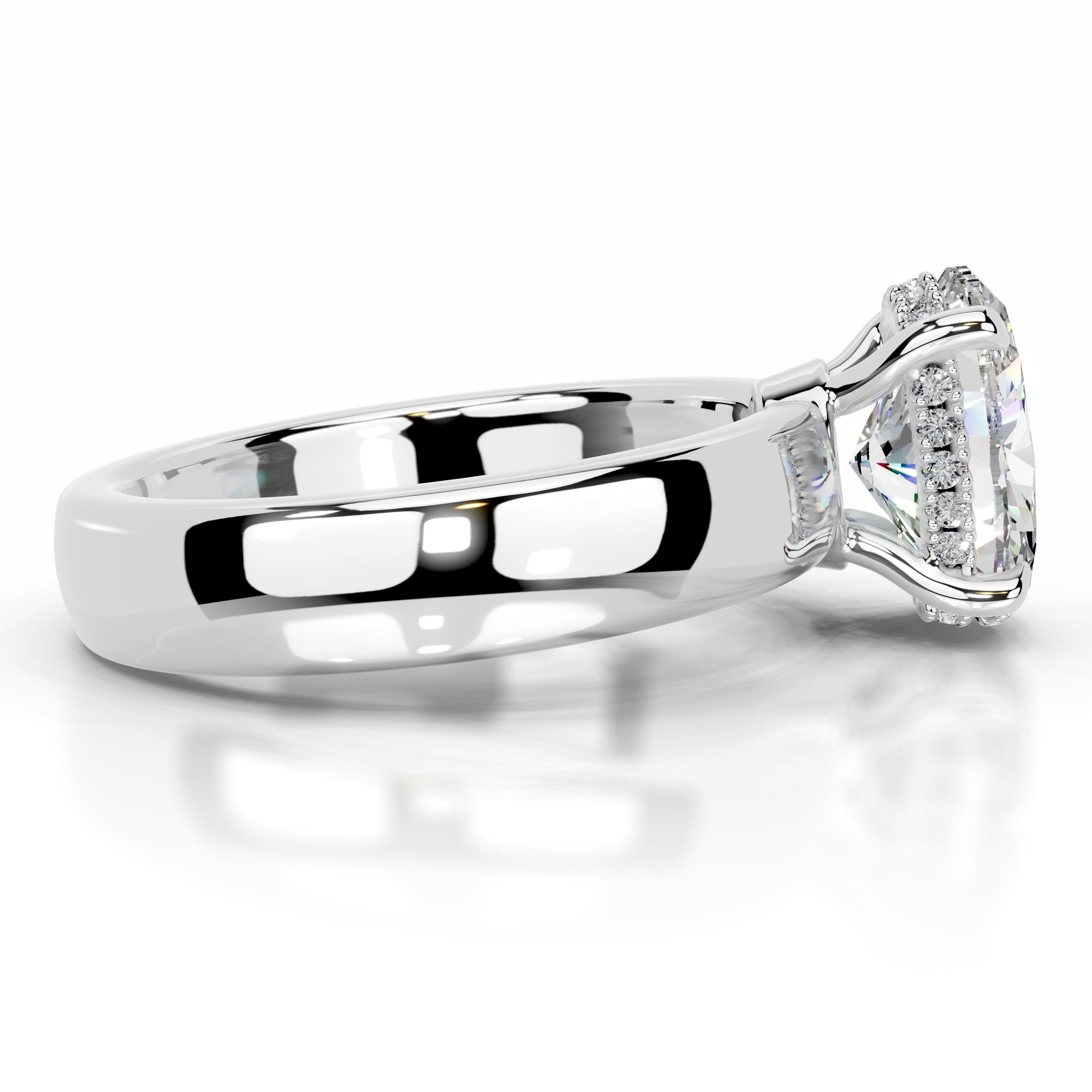 Lux Moissanite & Diamond Ring - 14K White Gold