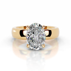 Lux Moissanite & Diamond Ring - 18K Yellow Gold