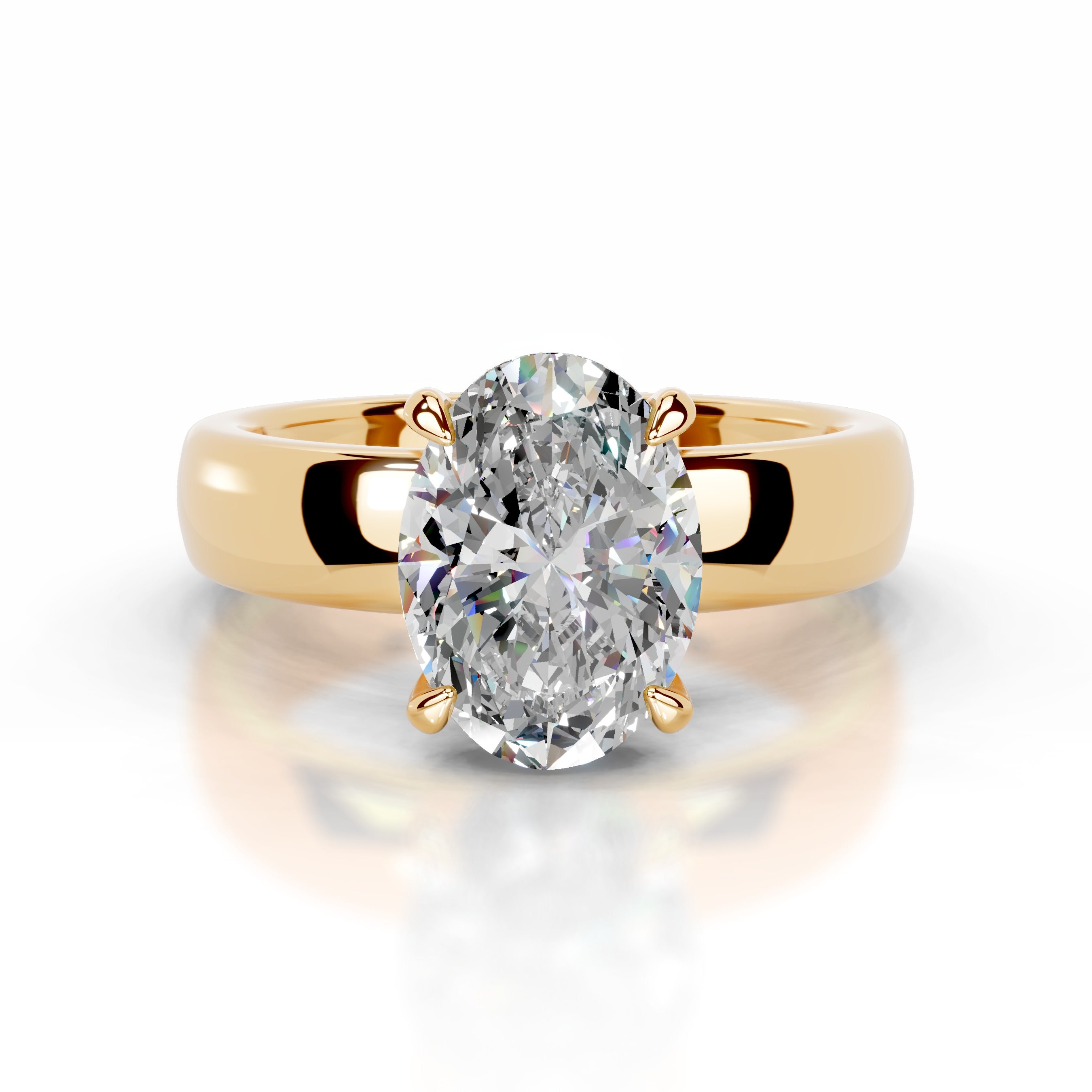 Lux Moissanite & Diamond Ring - 18K Yellow Gold