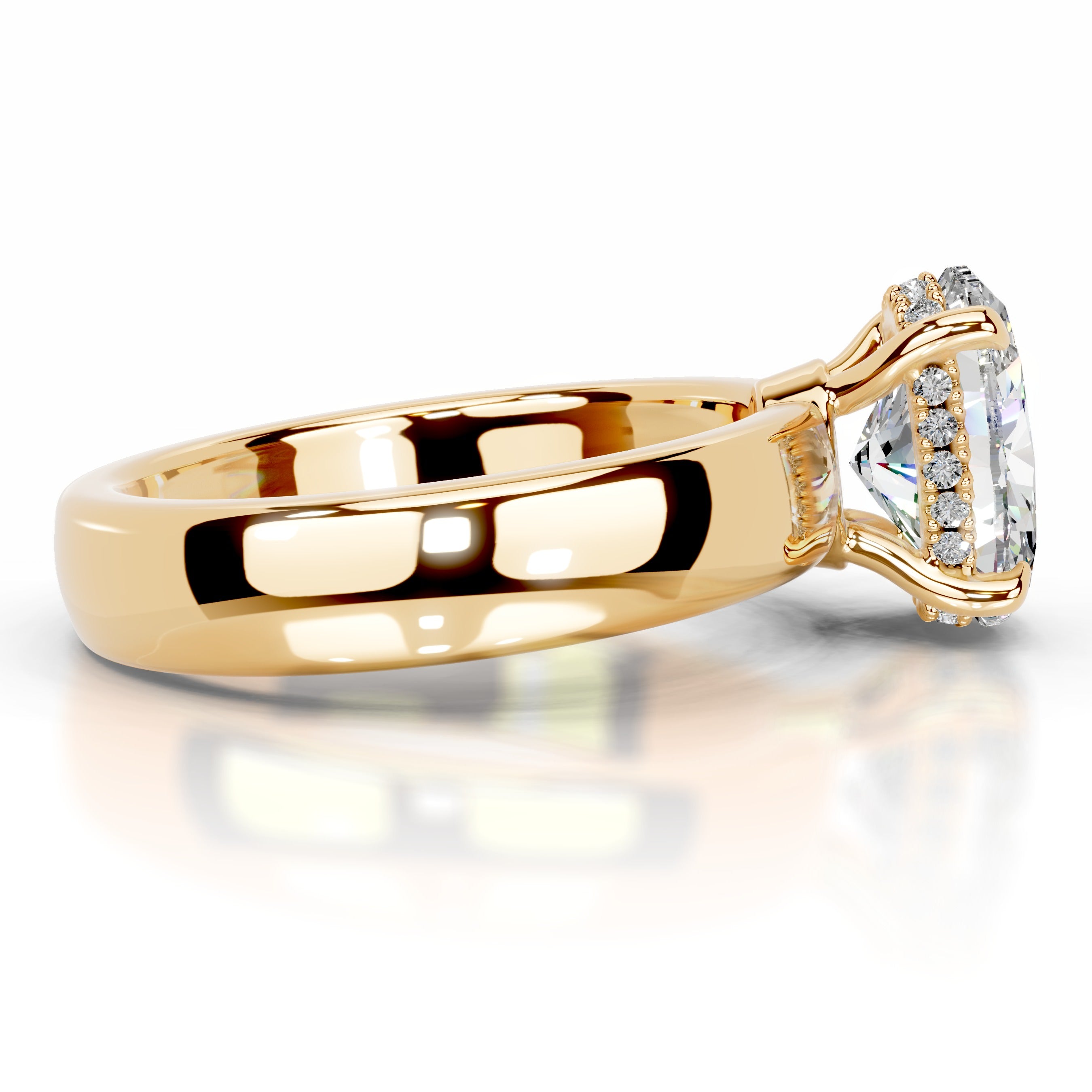 Lux Moissanite & Diamond Ring - 18K Yellow Gold