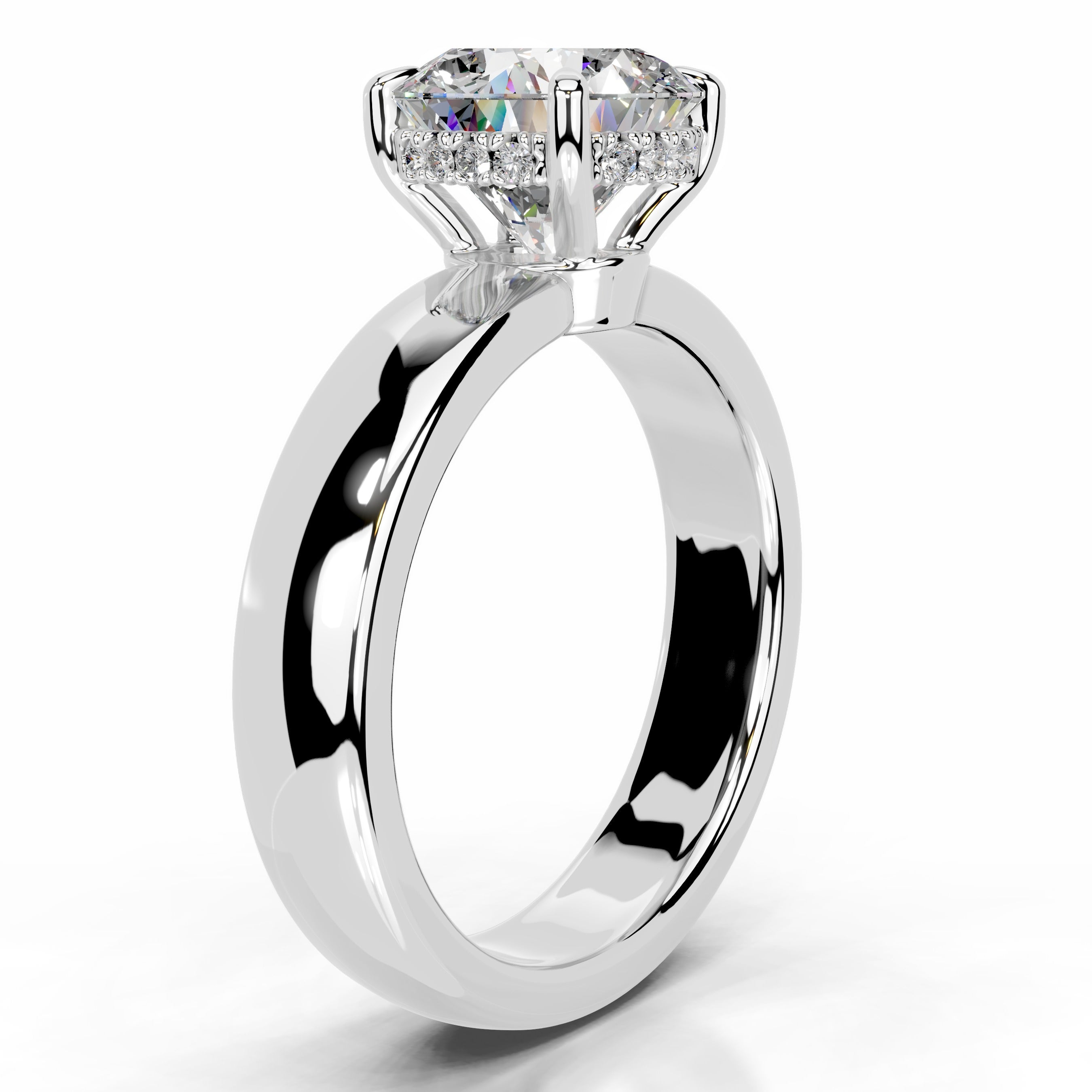 Lux Moissanite & Diamond Ring - 14K White Gold