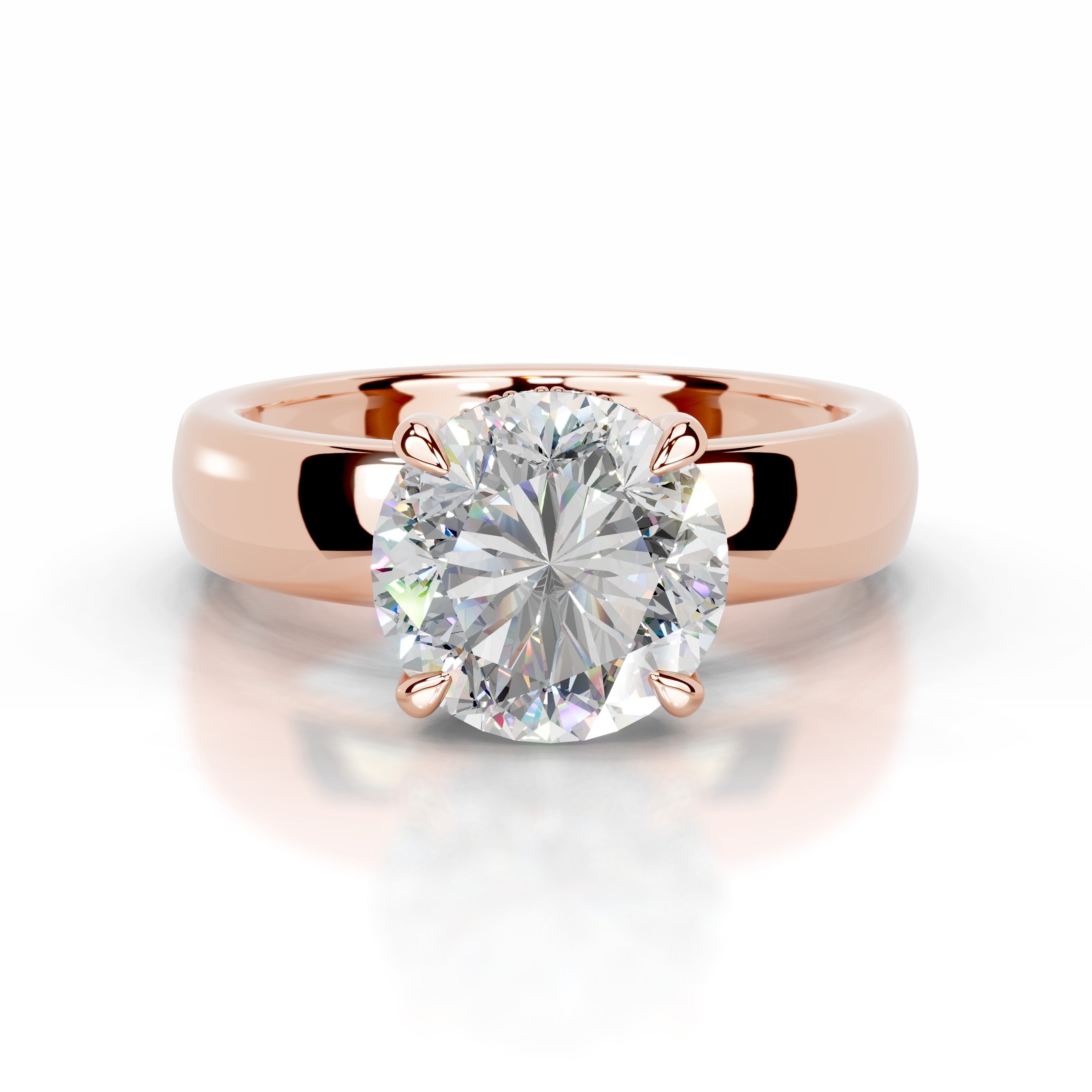 Lux Moissanite & Diamonds Ring - 14K Rose Gold