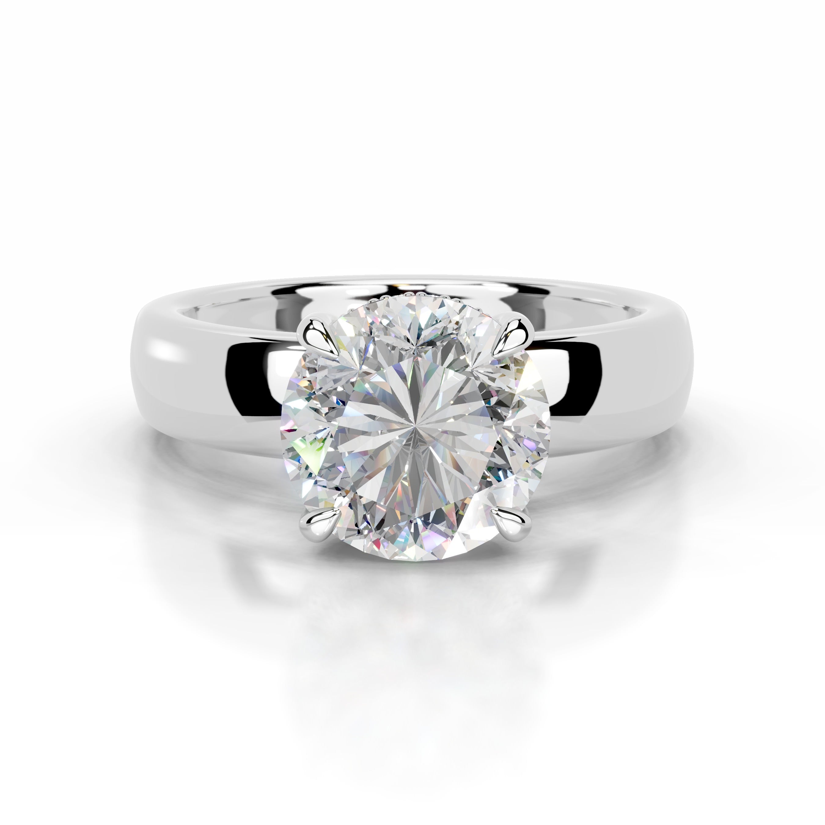 Lux Moissanite & Diamonds Ring - 14K White Gold