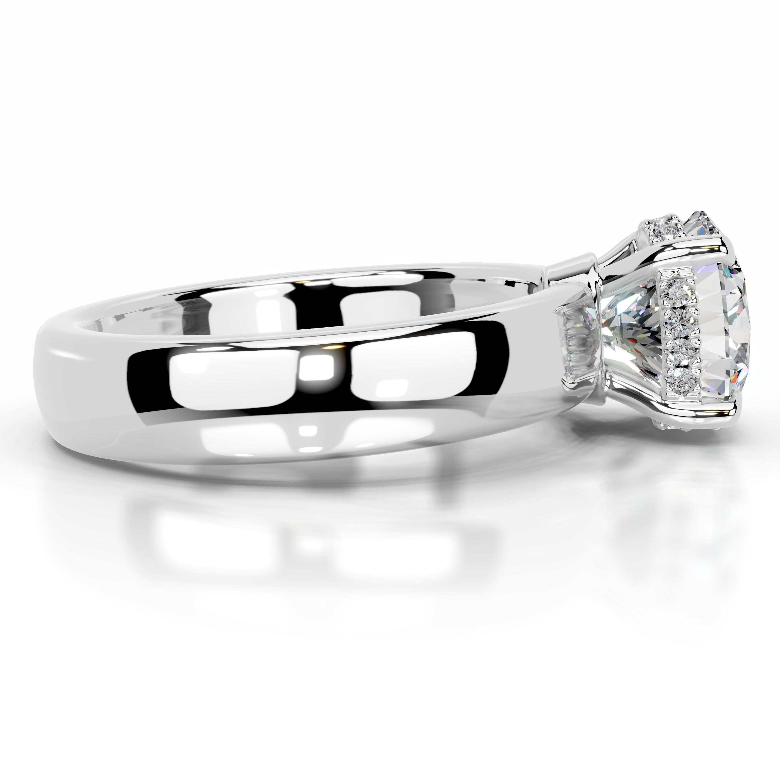 Lux Moissanite & Diamonds Ring - 14K White Gold