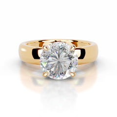 Lux Moissanite & Diamond Ring - 18K Yellow Gold