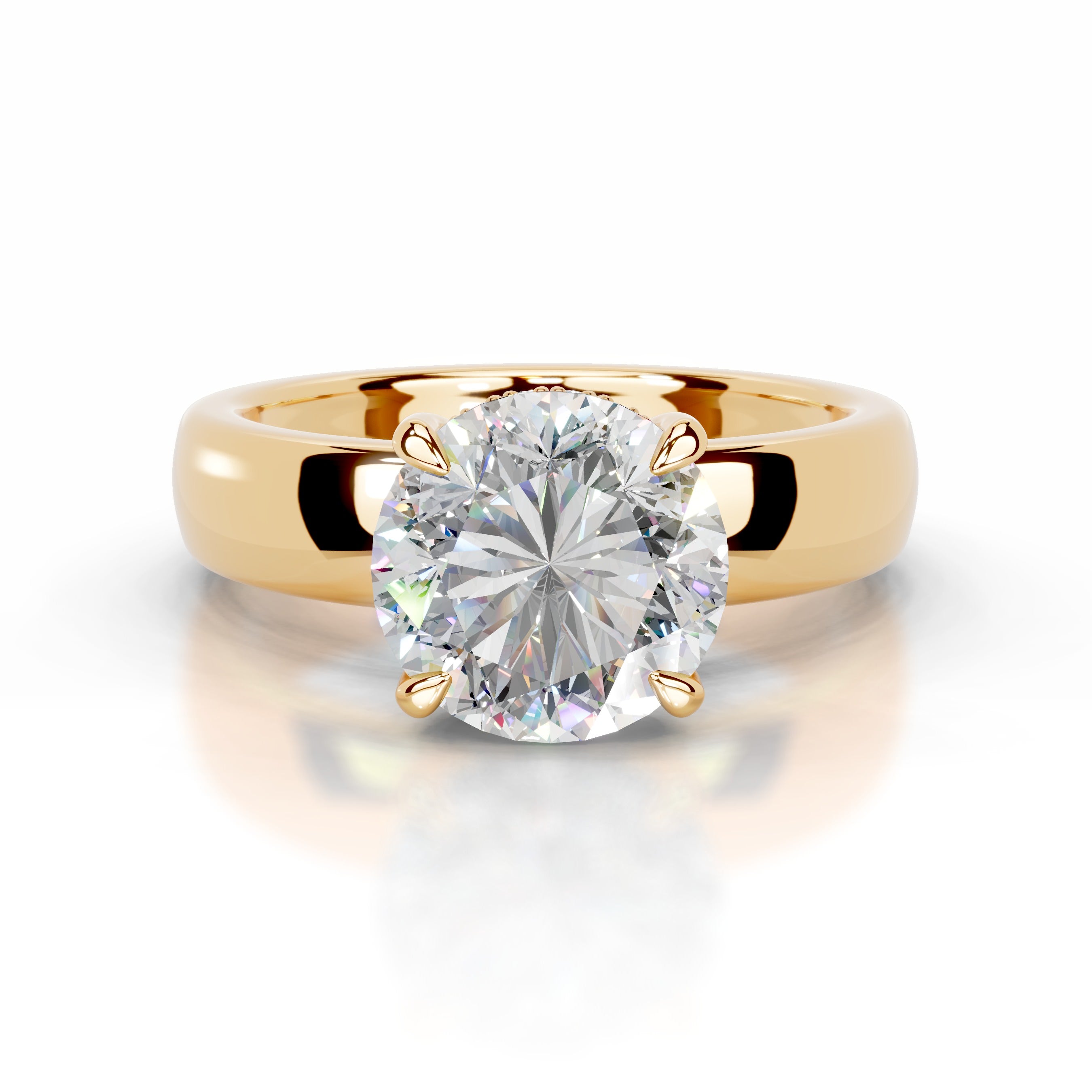 Lux Moissanite & Diamonds Ring - 18K Yellow Gold