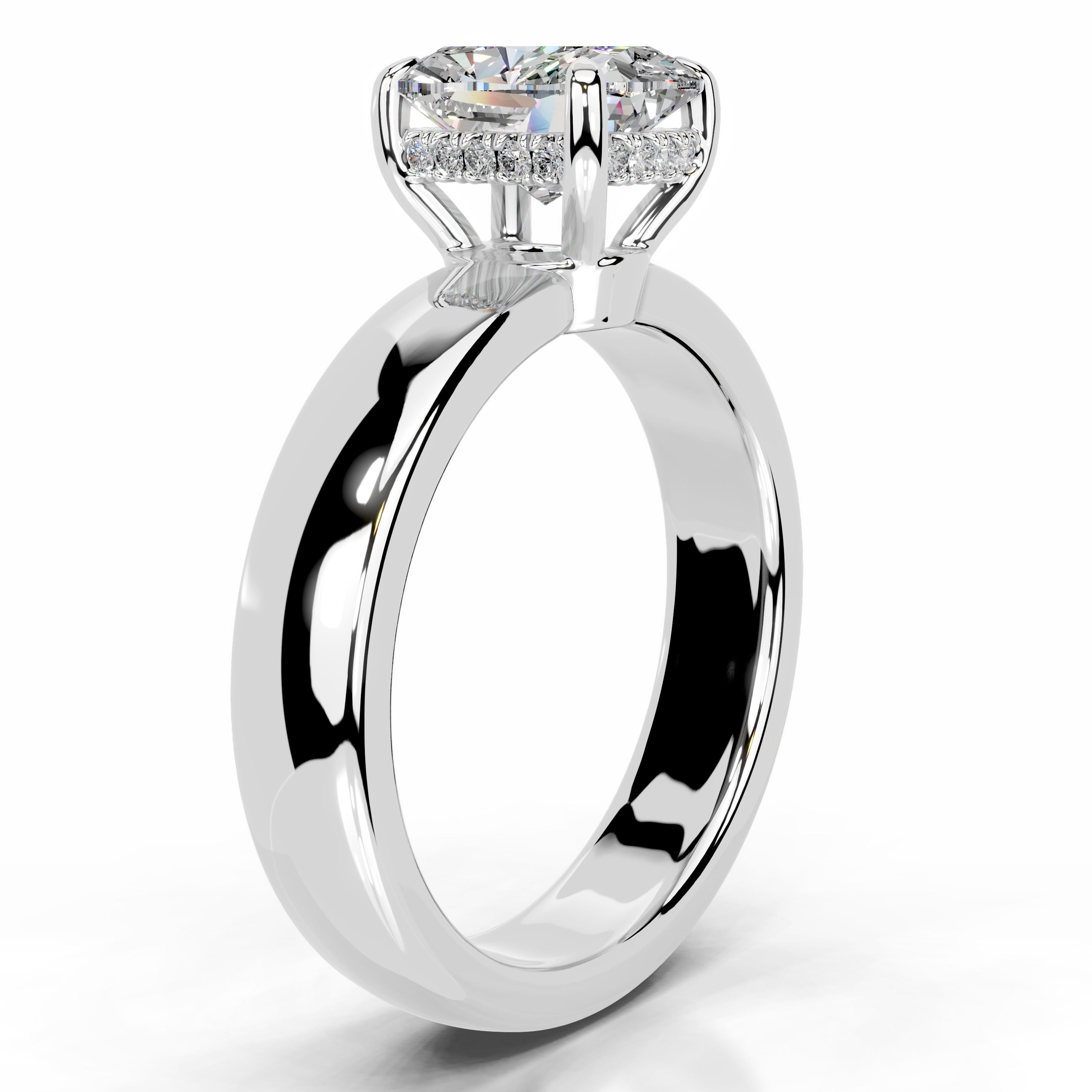 Lux Moissanite & Diamonds Ring - 14K White Gold