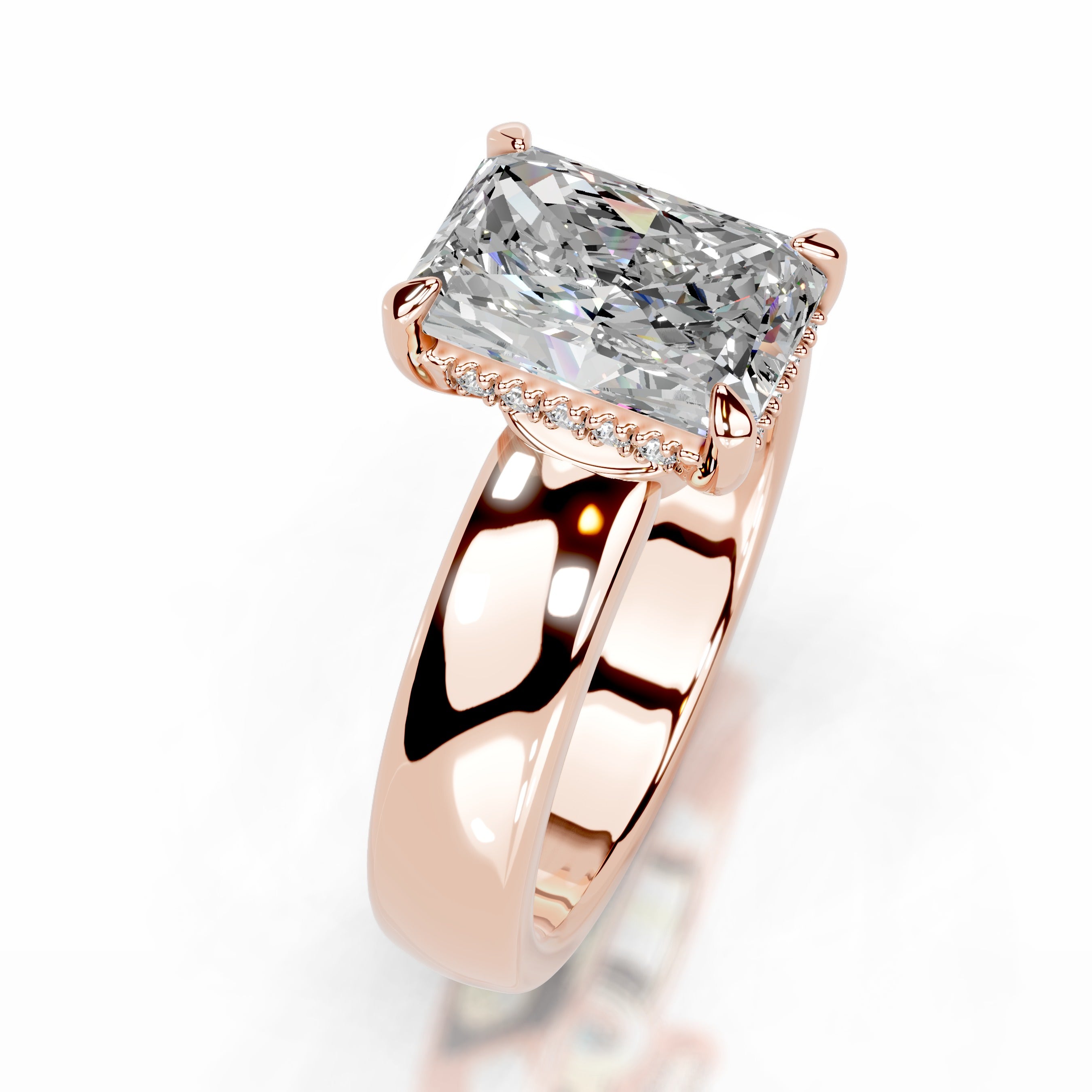 Lux Moissanite & Diamond Ring - 14K Rose Gold