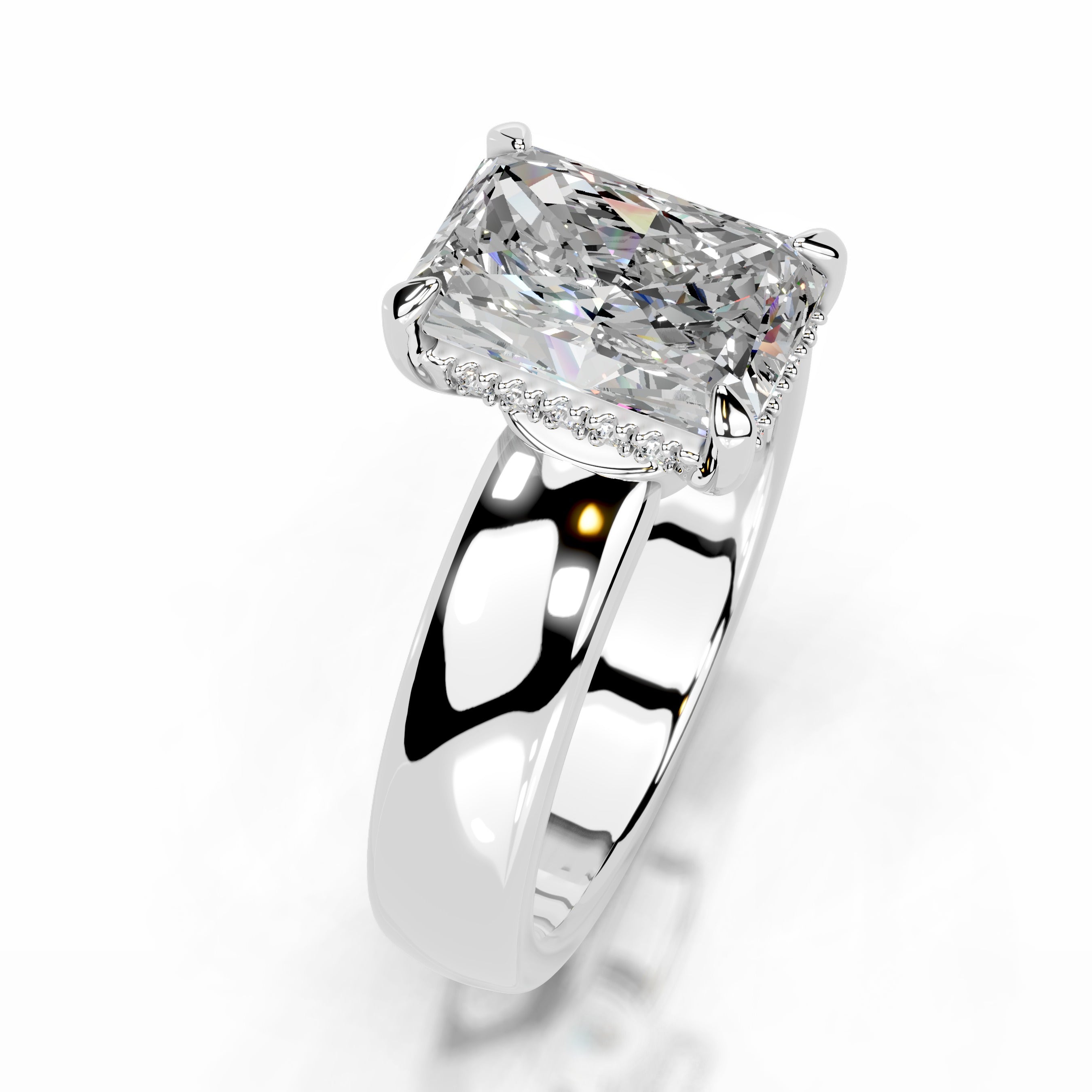 Lux Moissanite & Diamond Ring - 14K White Gold