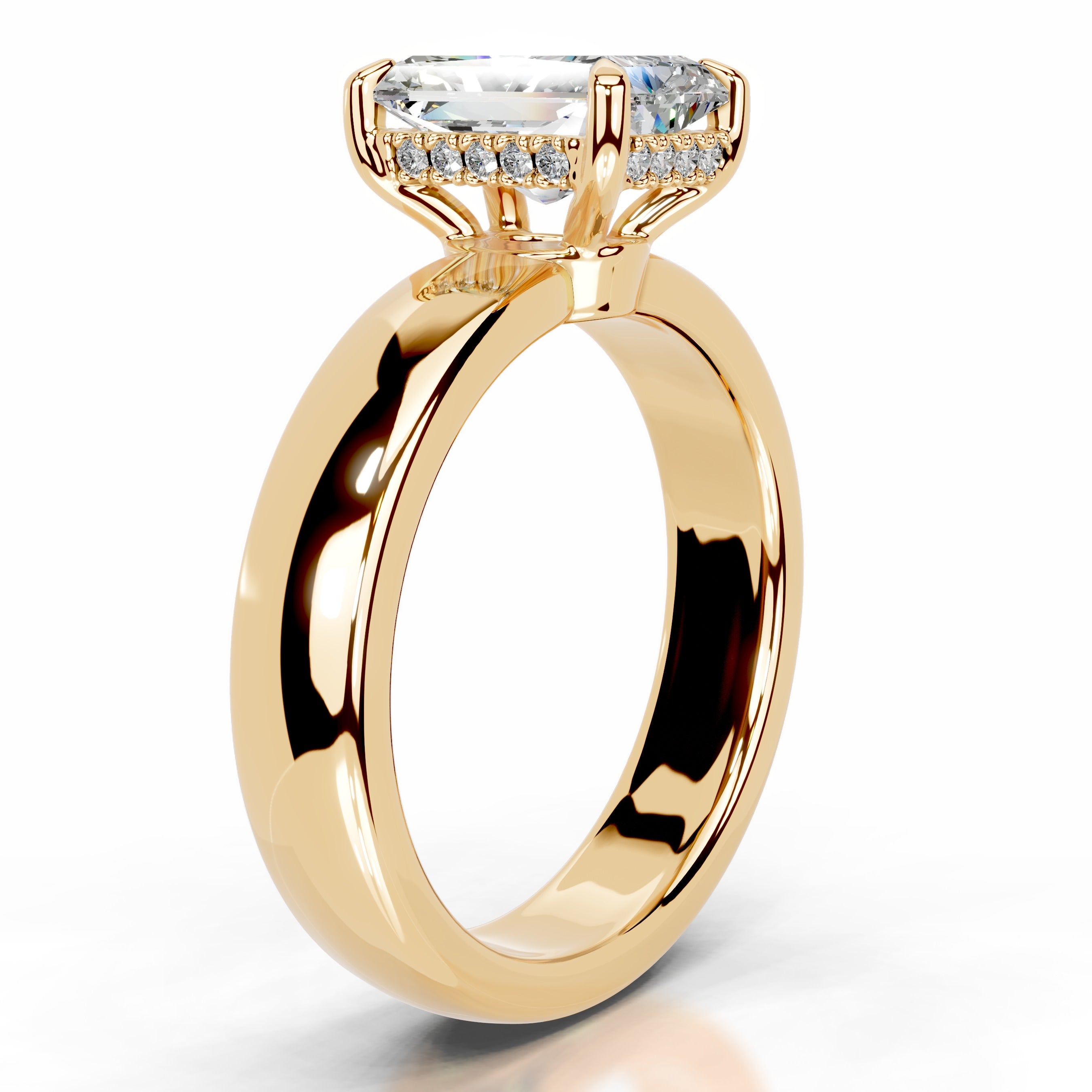 Lux Moissanite & Diamond Ring - 18K Yellow Gold