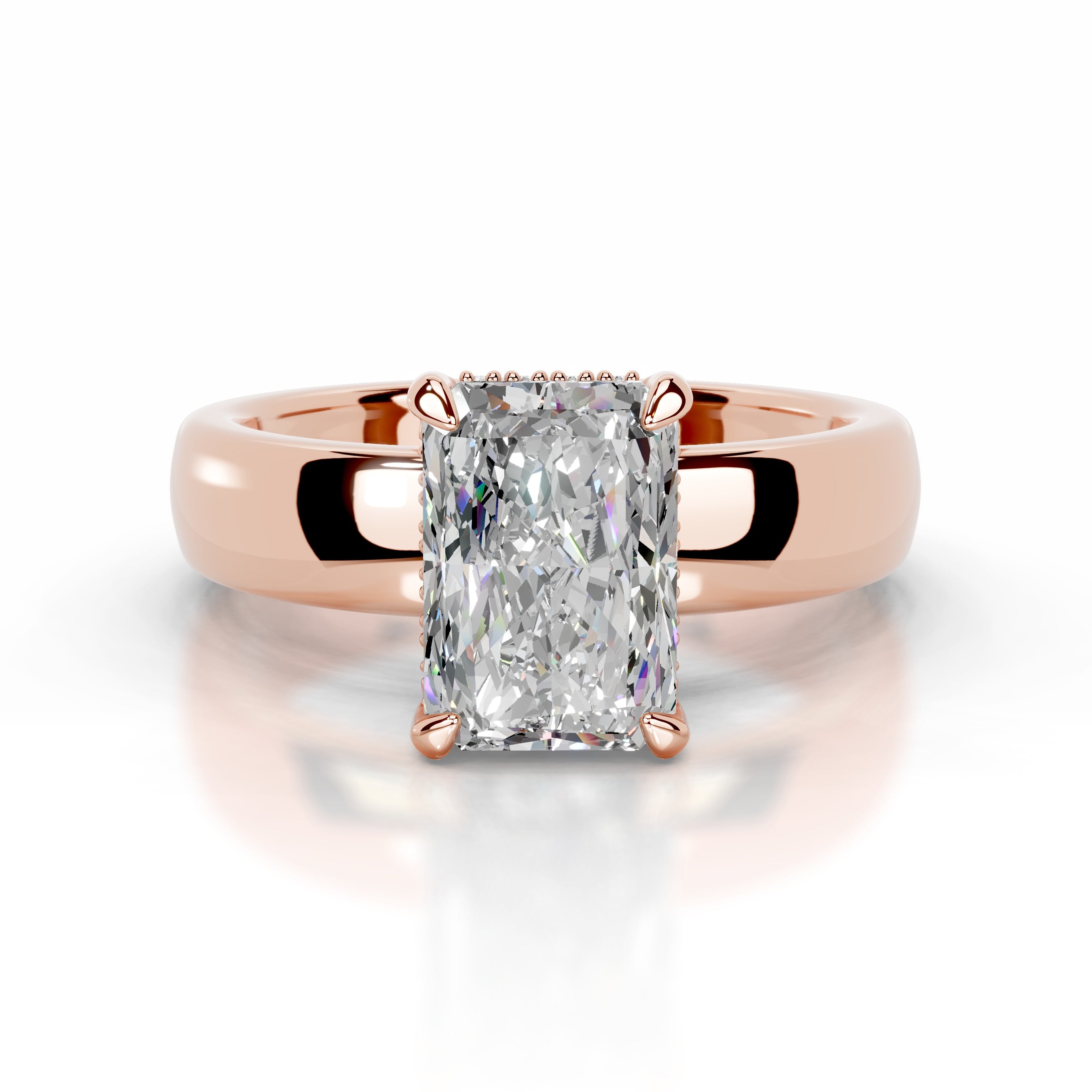 Lux Moissanite & Diamond Ring - 14K Rose Gold