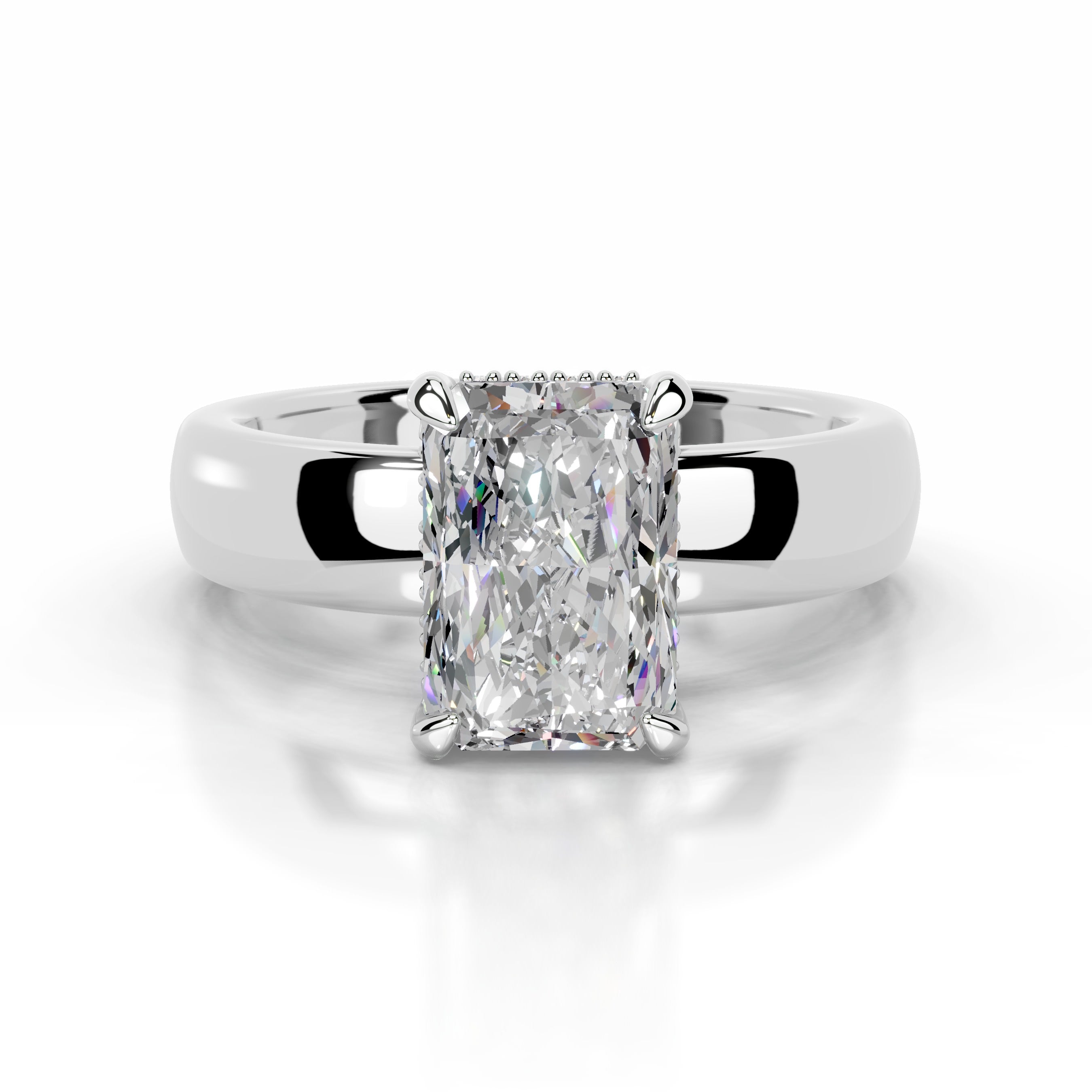 Lux Moissanite & Diamond Ring - 14K White Gold