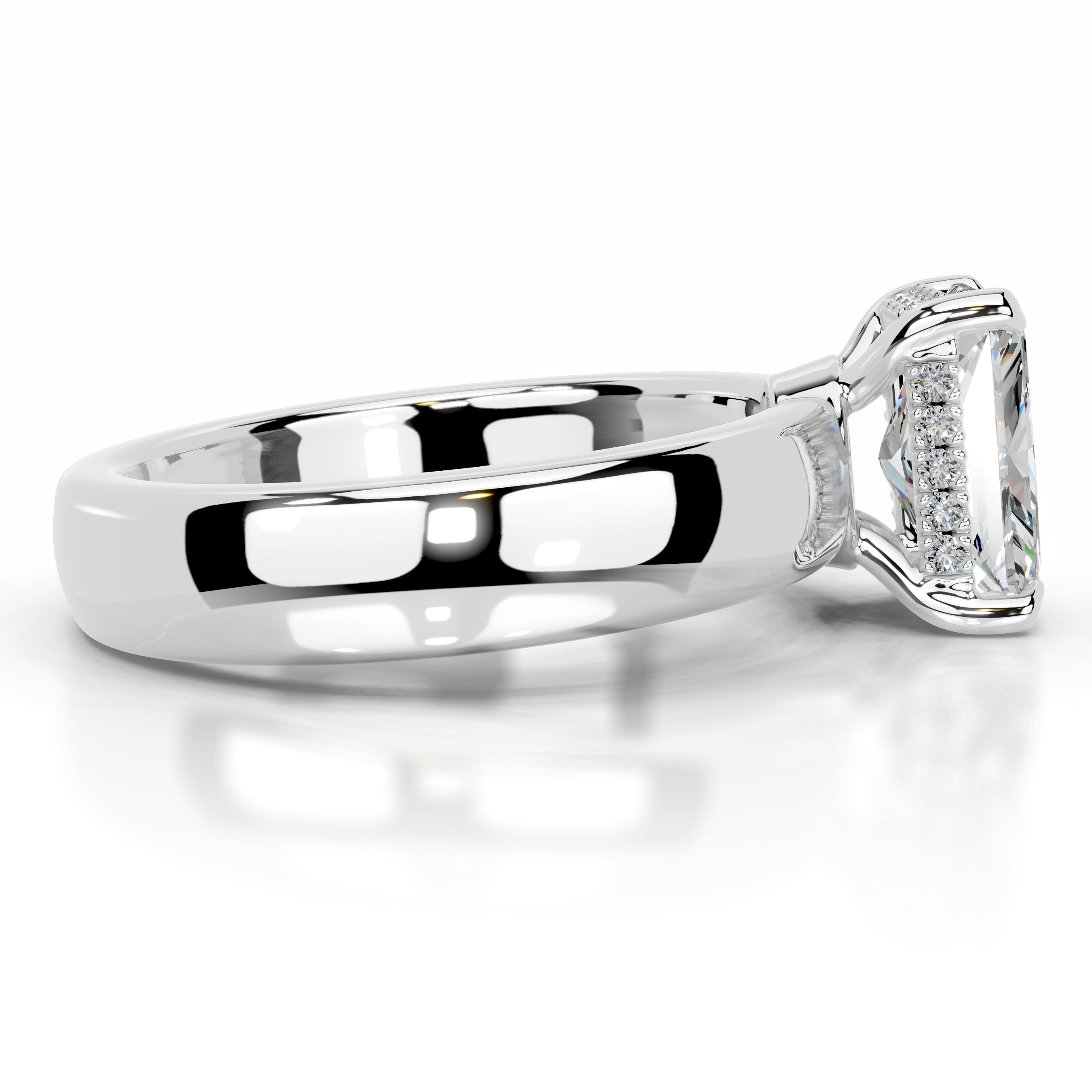 Lux Moissanite & Diamond Ring - 14K White Gold