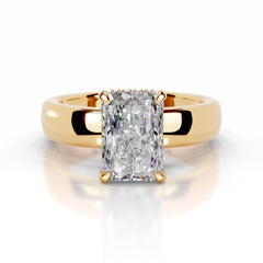 Lux Moissanite & Diamond Ring - 18K Yellow Gold