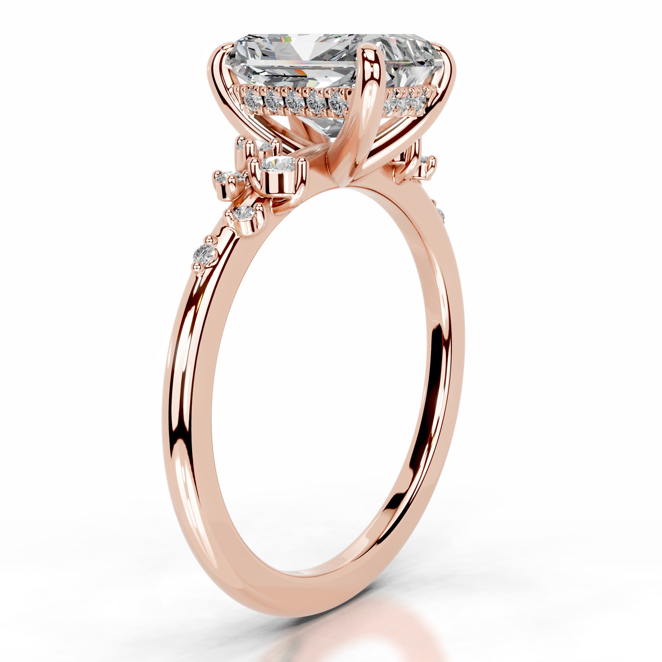 Maisie Moissanite & Diamonds Ring - 14K Rose Gold