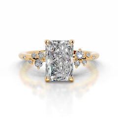 Maisie Moissanite & Diamonds Ring - 18K Yellow Gold