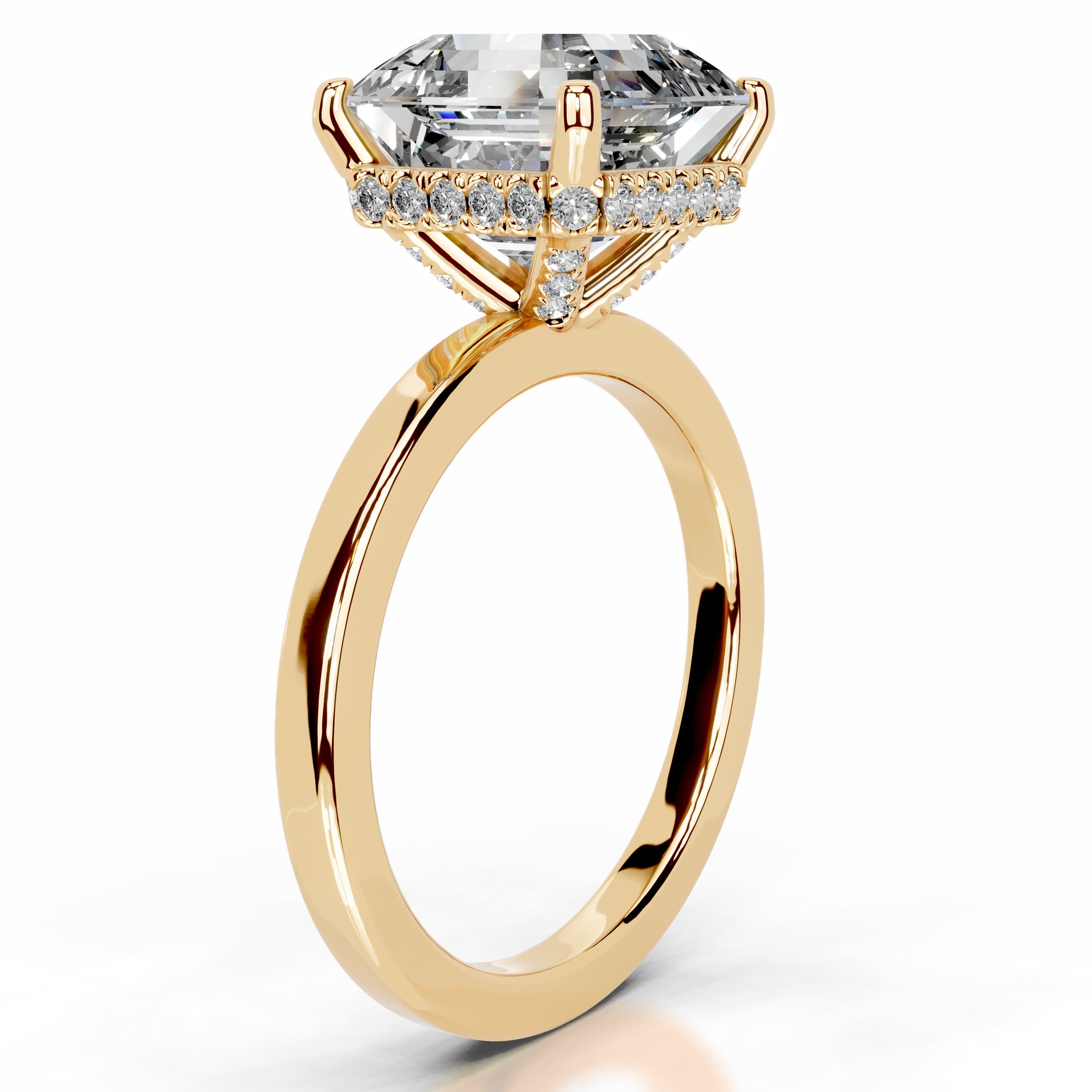 Duri Moissanite & Diamonds Ring - 18K Yellow Gold