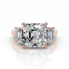Gyeong Moissanite & Diamonds Ring - 14K Rose Gold