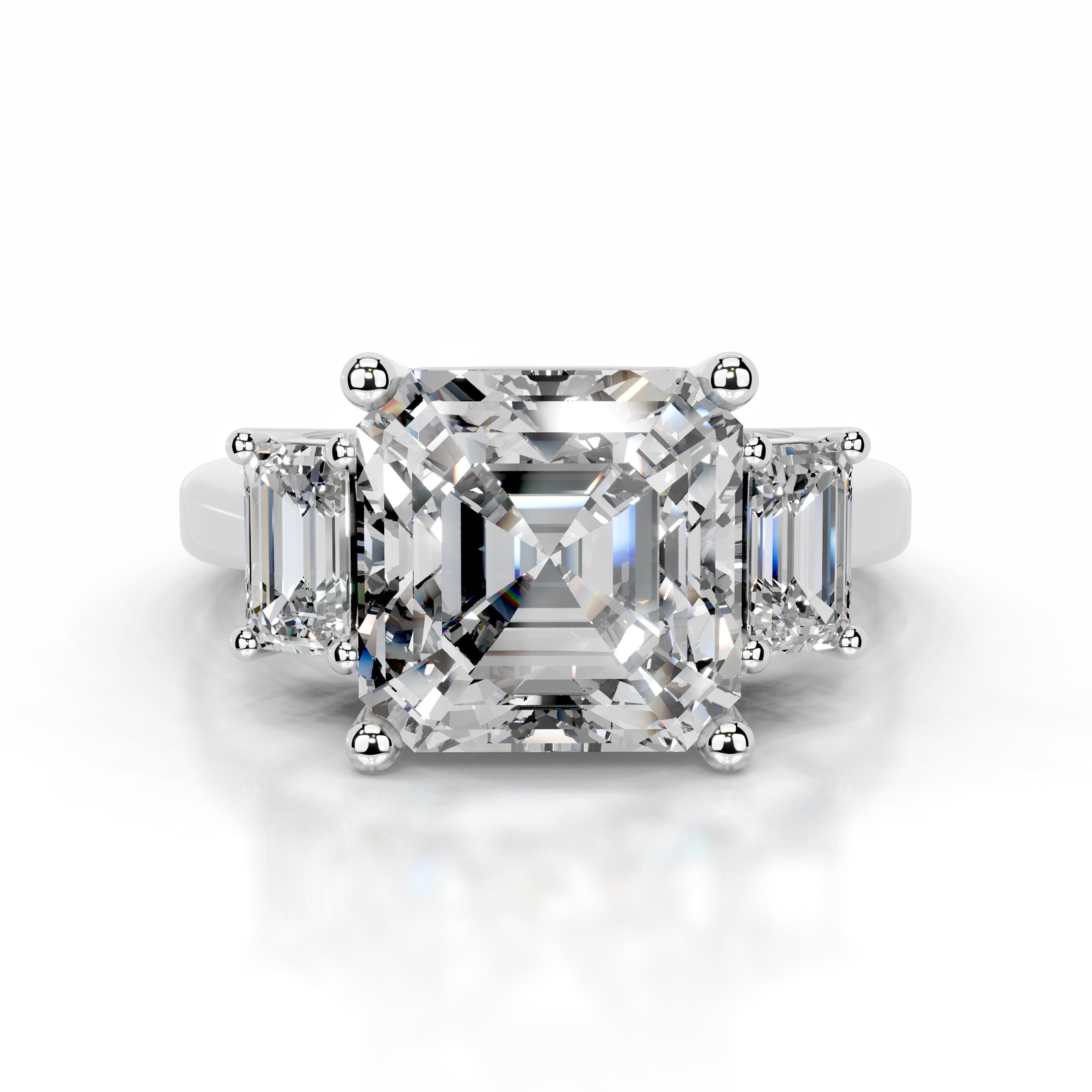 Gyeong Moissanite & Diamonds Ring - Platinum