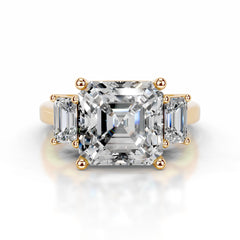 Gyeong Moissanite & Diamonds Ring - 18K Yellow Gold