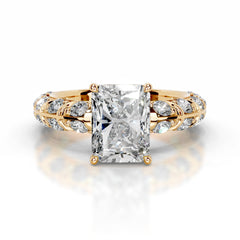 Iseul Moissanite & Diamonds Ring - 18K Yellow Gold