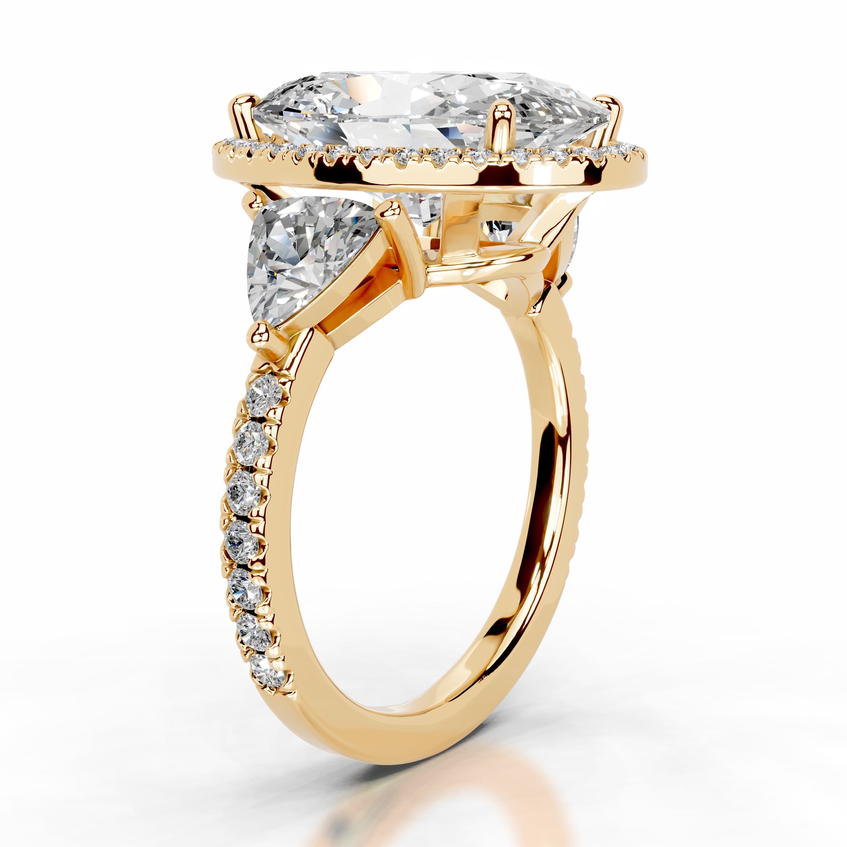 SuJin Moissanite & Diamonds Ring - 18K Yellow Gold