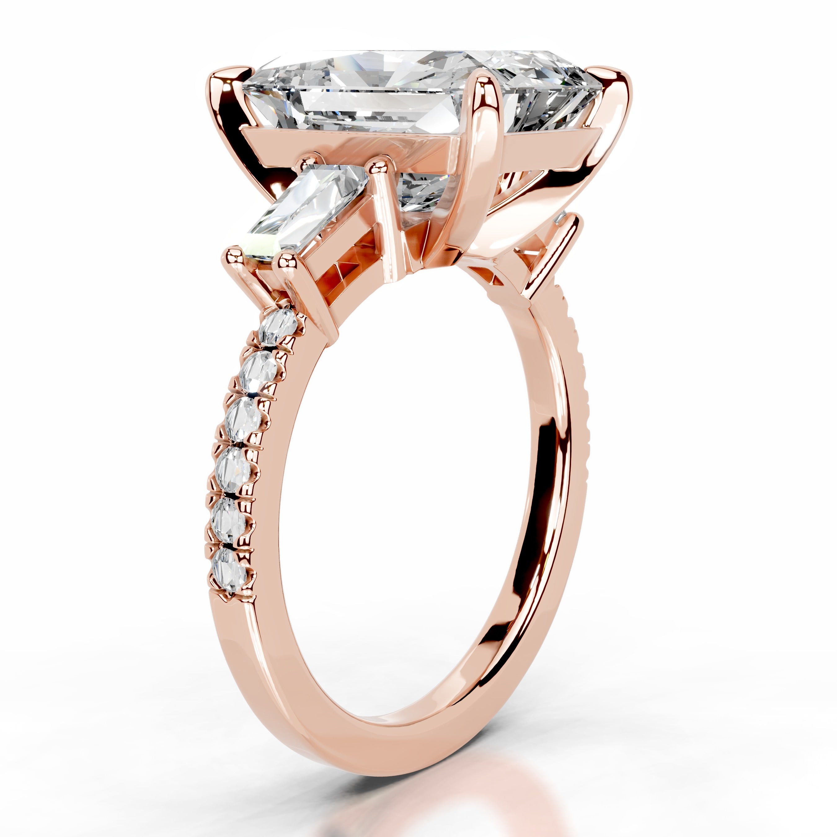 Mun Moissanite & Diamonds Ring - 14K Rose Gold