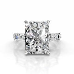 Mun Moissanite & Diamonds Ring - 18K White Gold