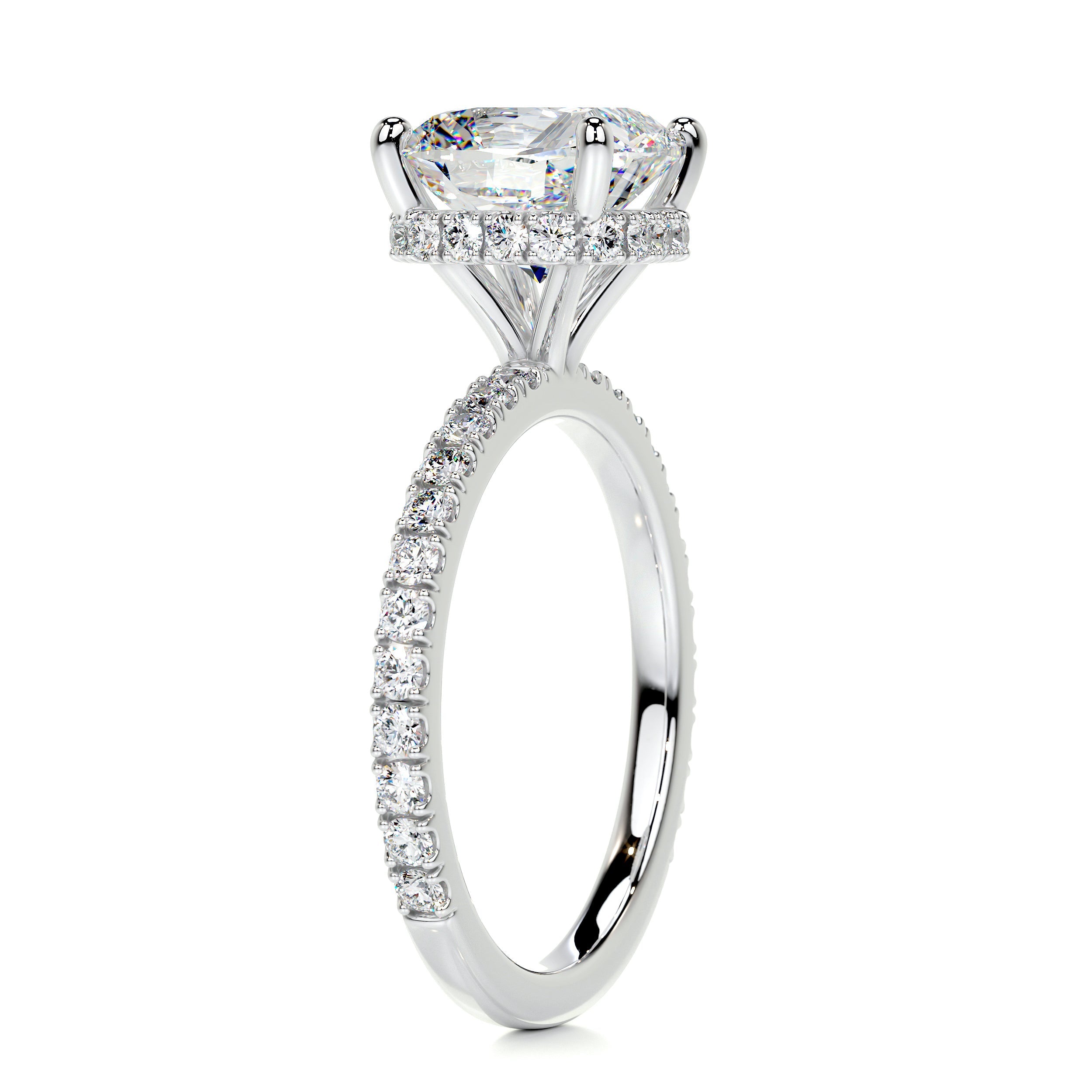 Madeline Moissanite & Diamond Ring -14K White Gold (RTS)