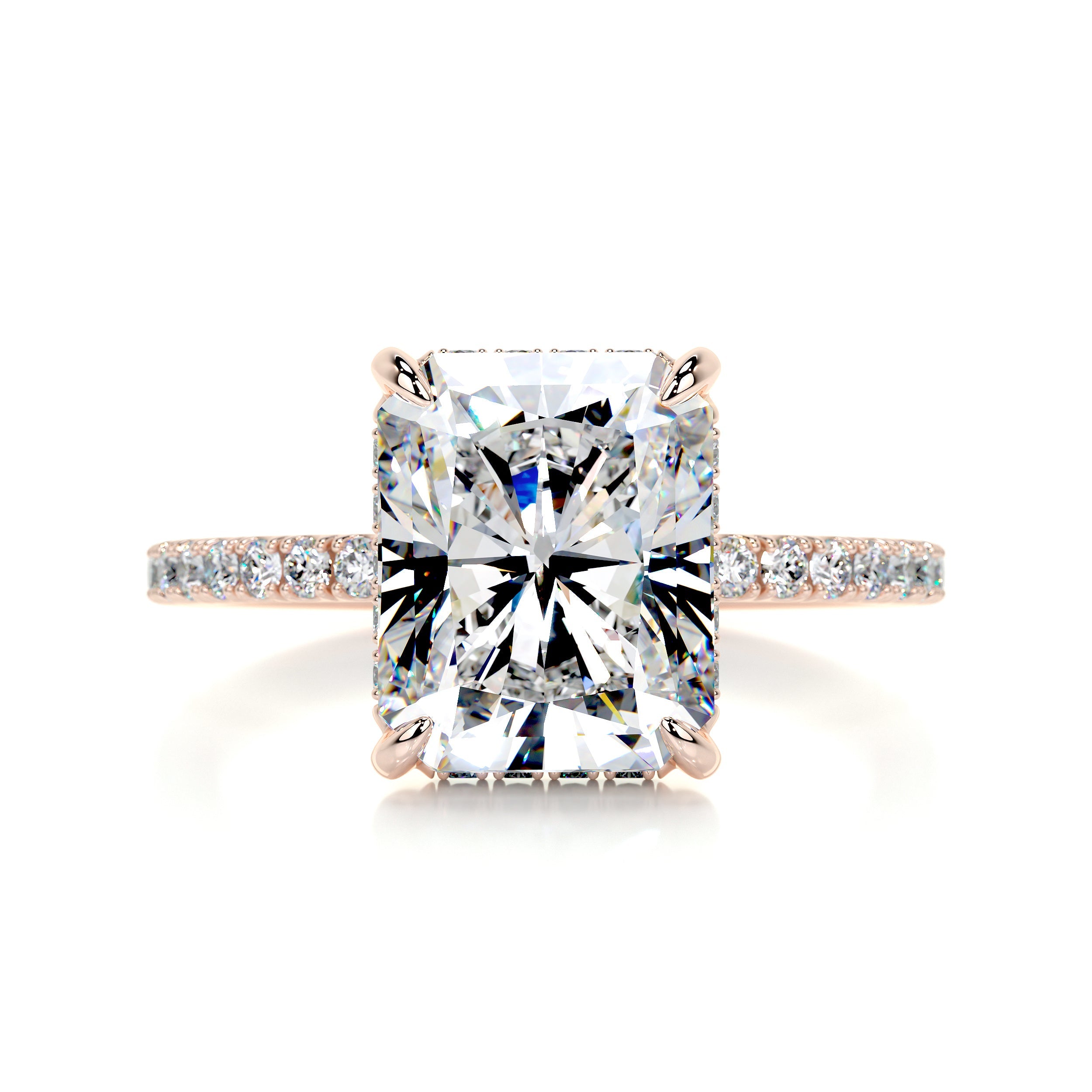 Luna Moissanite & Diamond Ring -14K Rose Gold (RTS)
