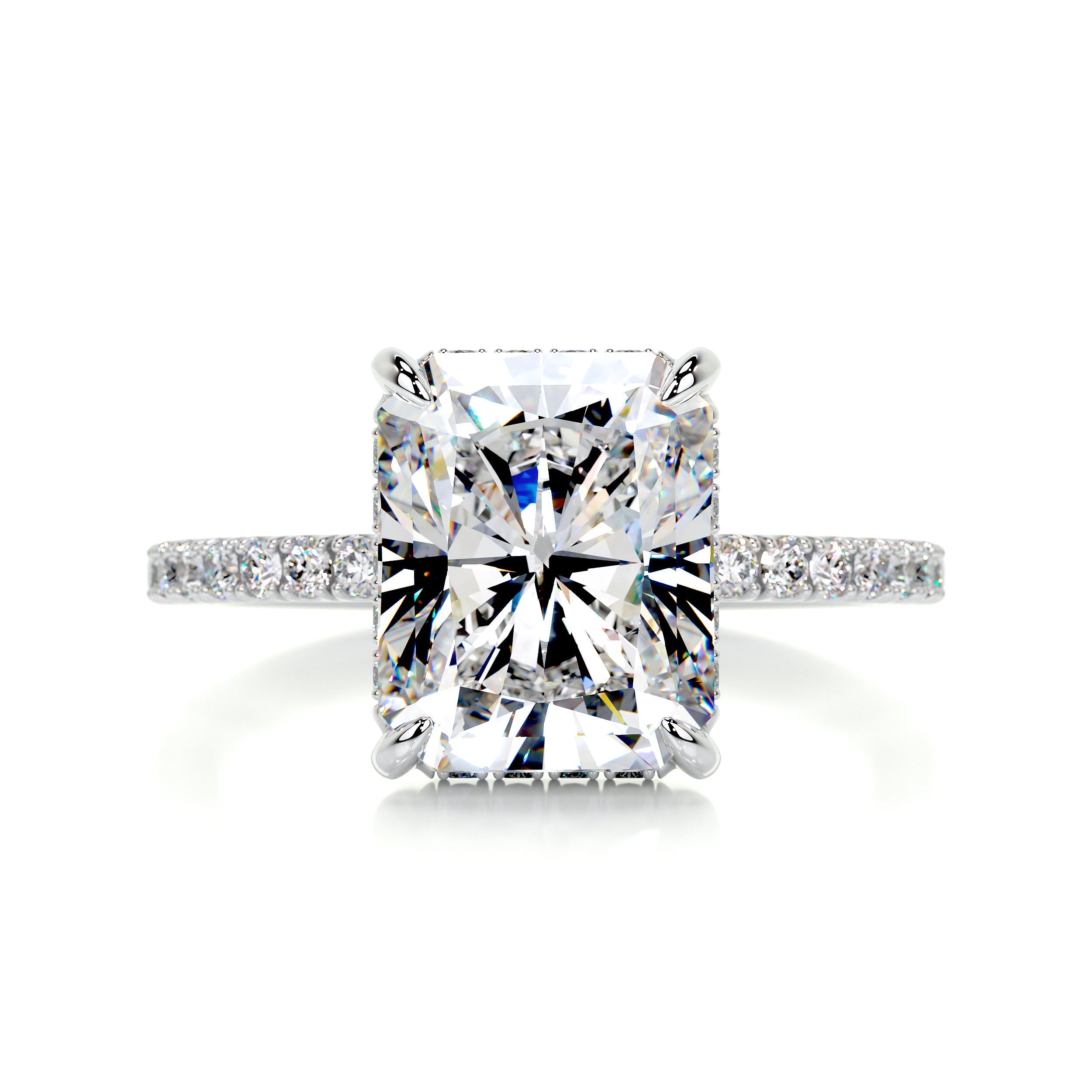 Luna Moissanite & Diamond Ring -Platinum (RTS)