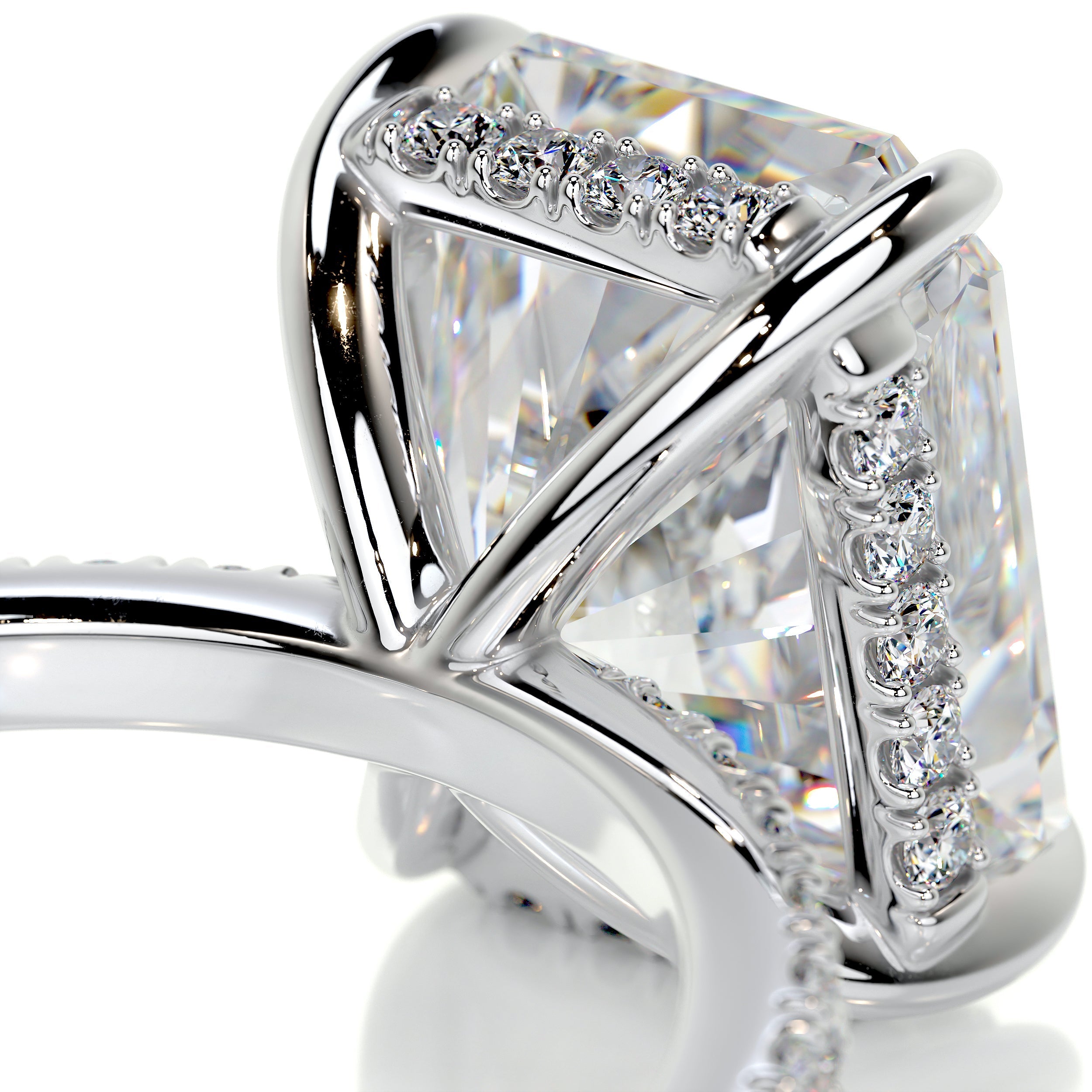 Luna Moissanite & Diamond Ring -Platinum (RTS)