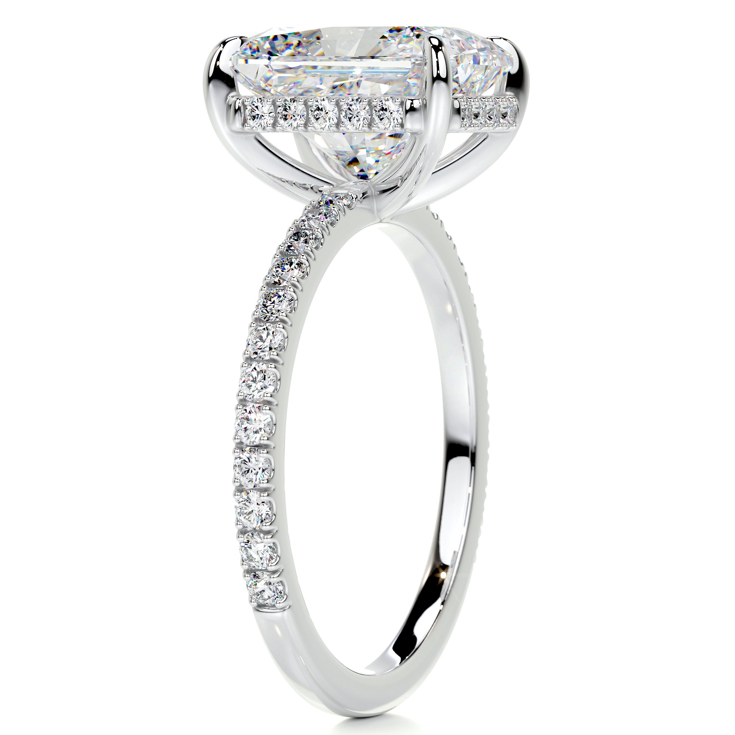 Luna Moissanite & Diamond Ring -18K White Gold (RTS)