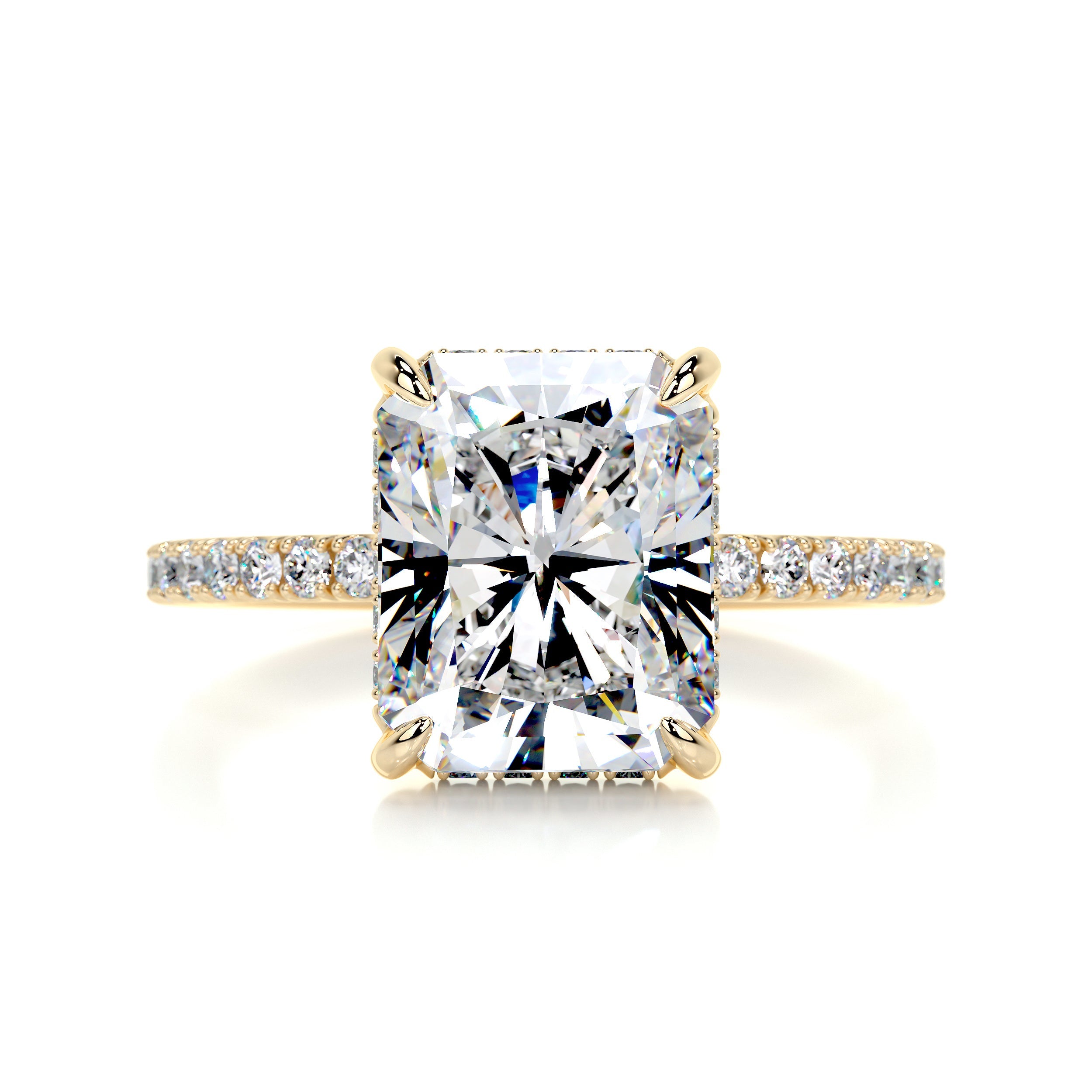 Luna Moissanite & Diamond Ring -18K Yellow Gold  (RTS)