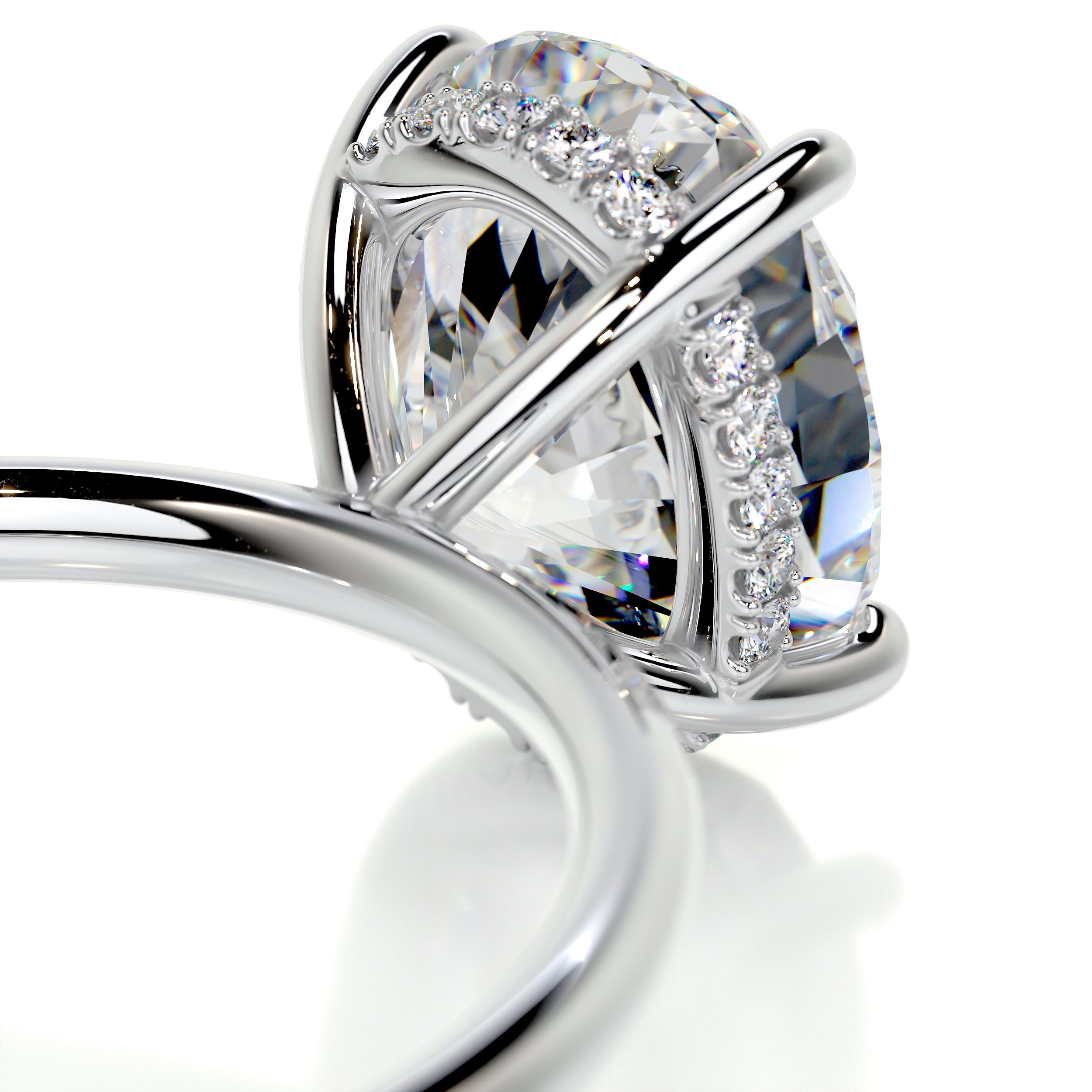 Willow Moissanite & Diamond Ring -18K White Gold (RTS)
