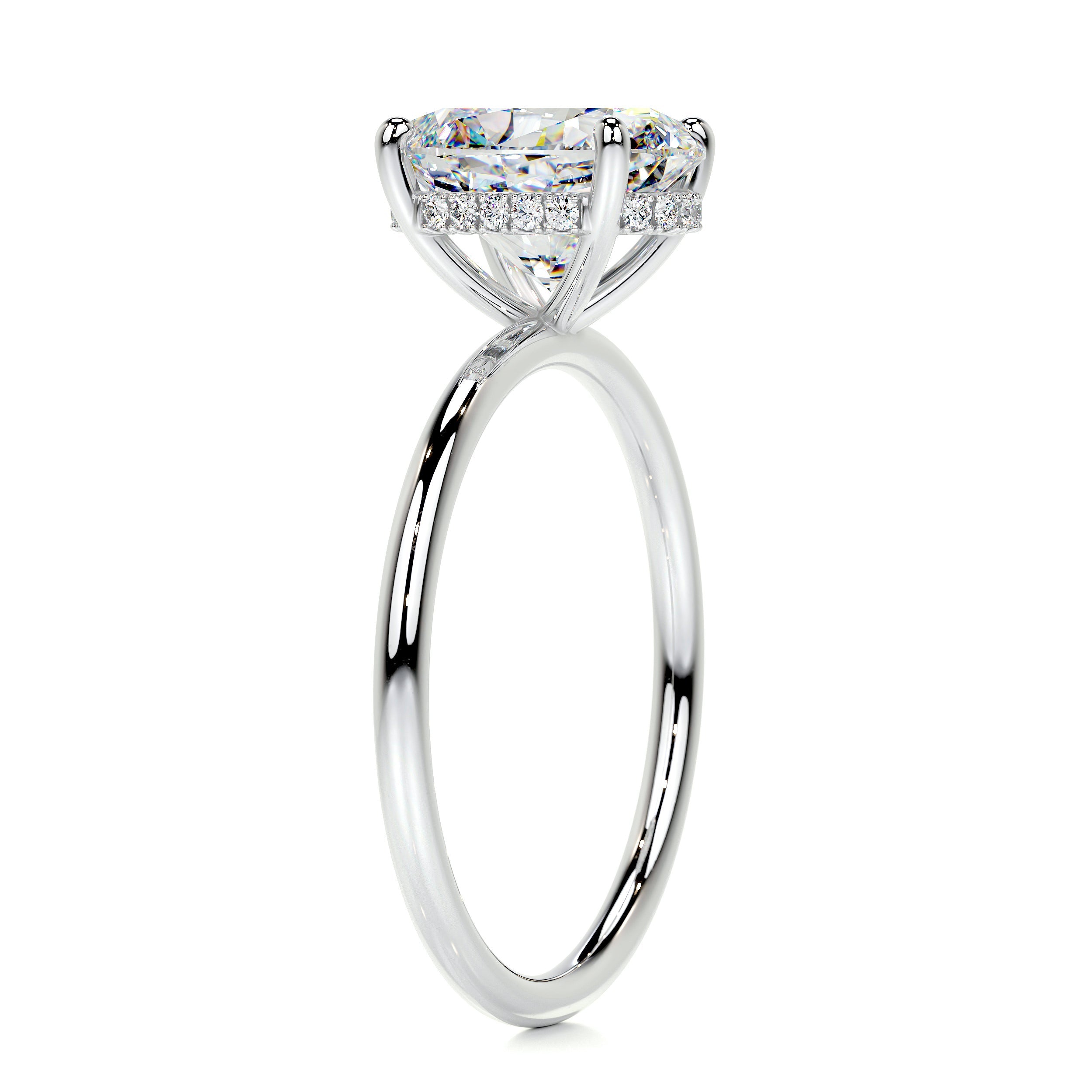 Willow Moissanite & Diamond Ring -14K White Gold  (RTS)