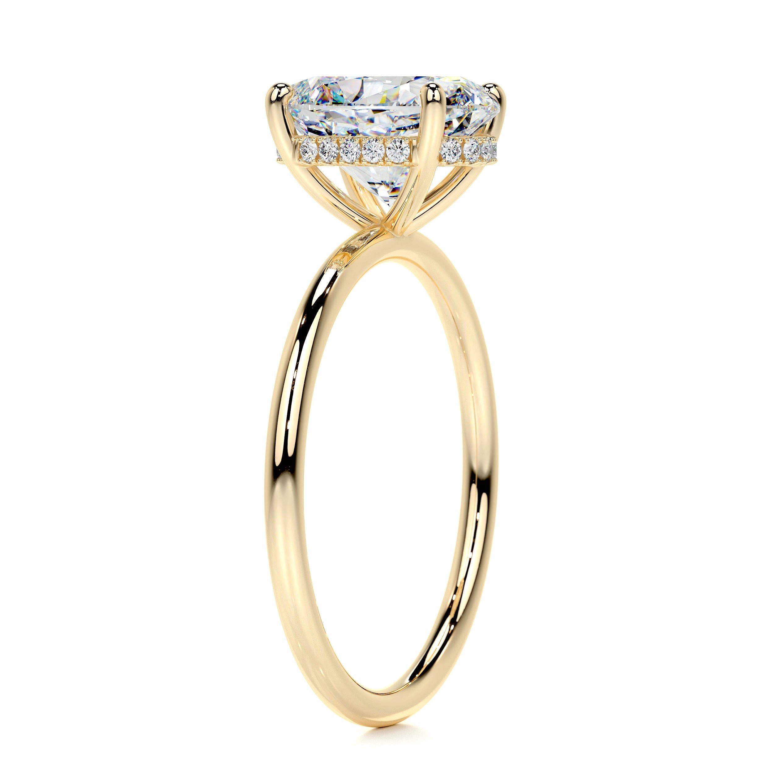 Willow Moissanite & Diamond Ring -18K Yellow Gold